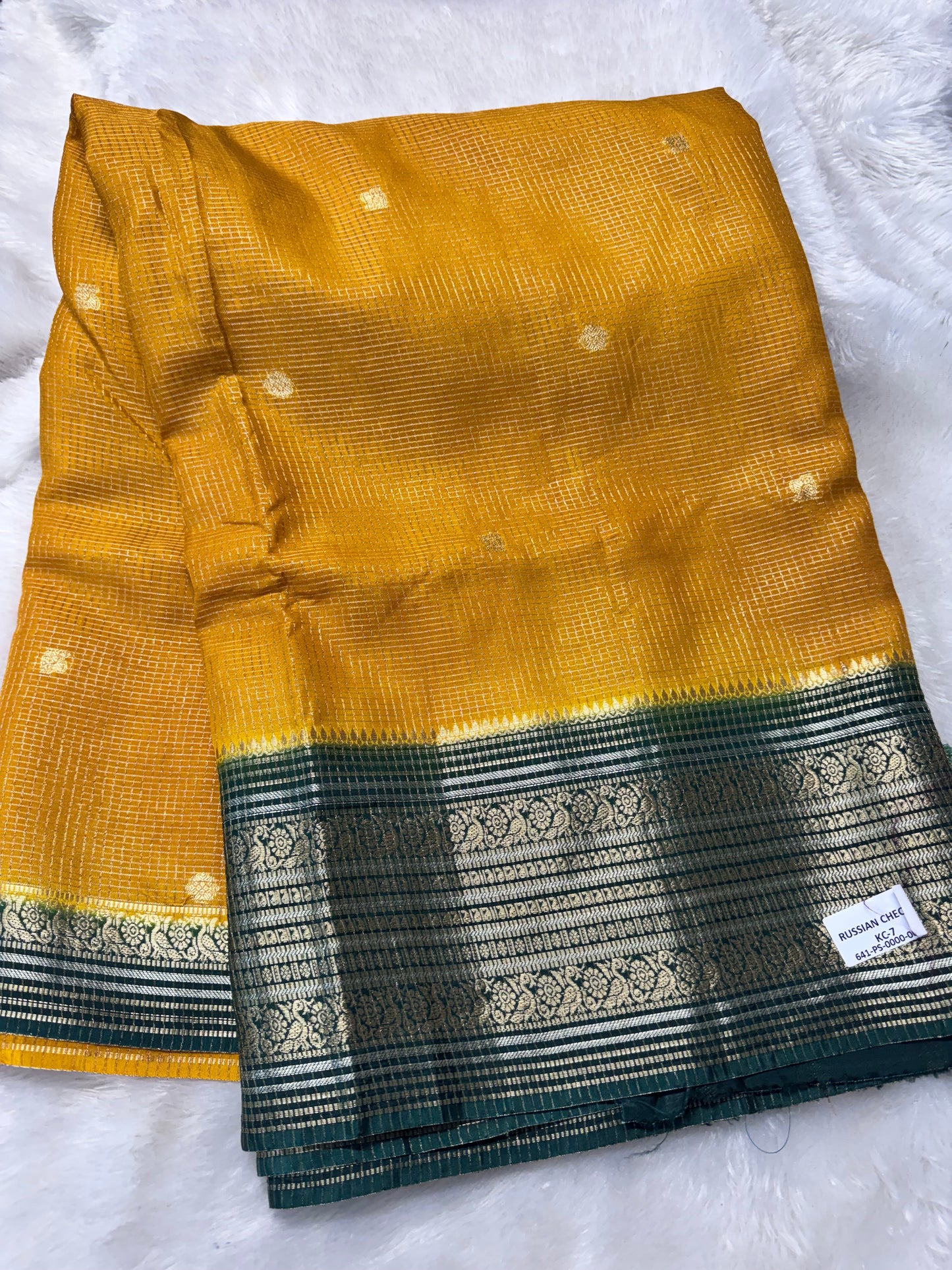 Russian Checks vintage saree-SR1265B
