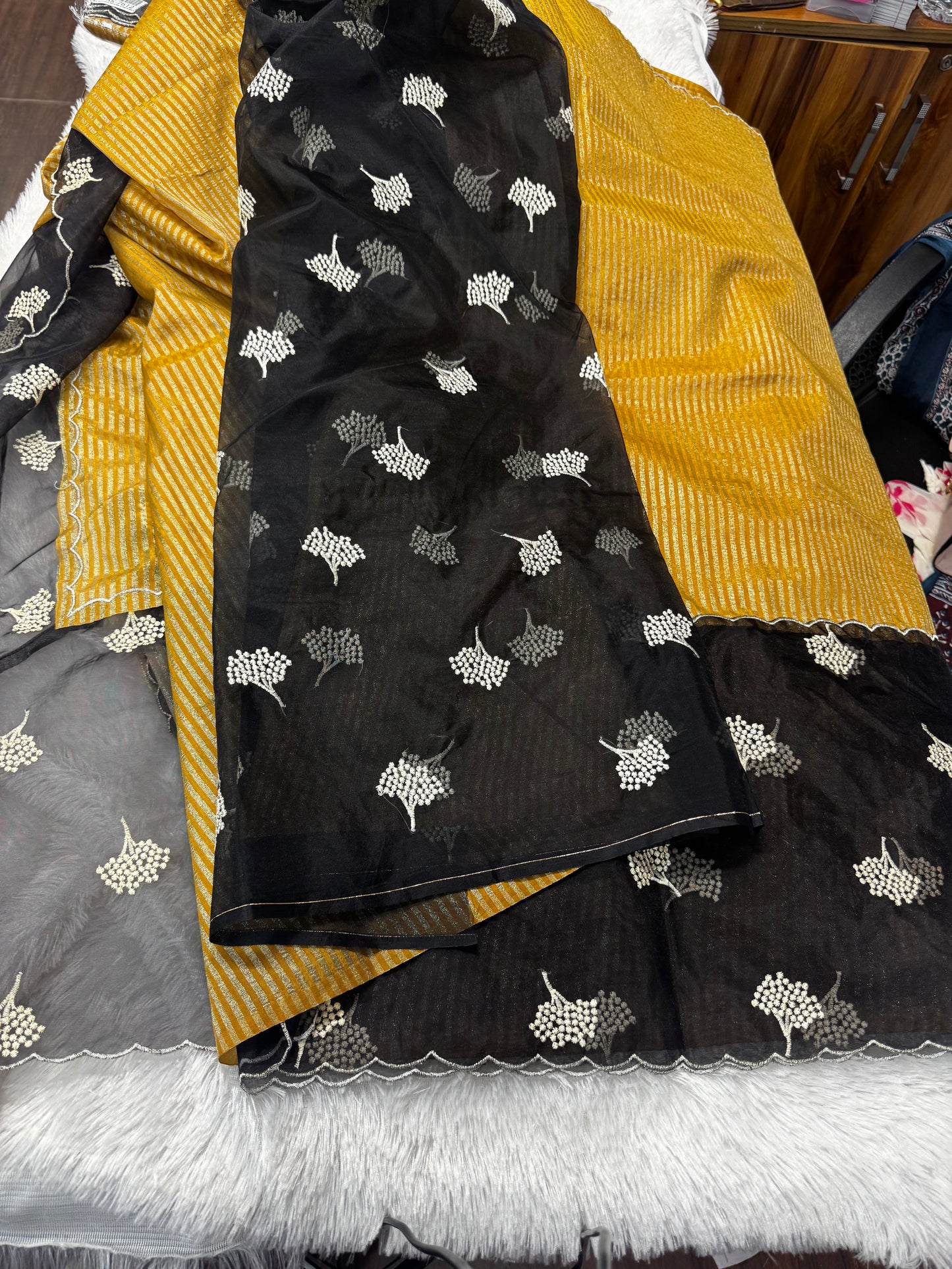 Fancy organza saree-SR1237B