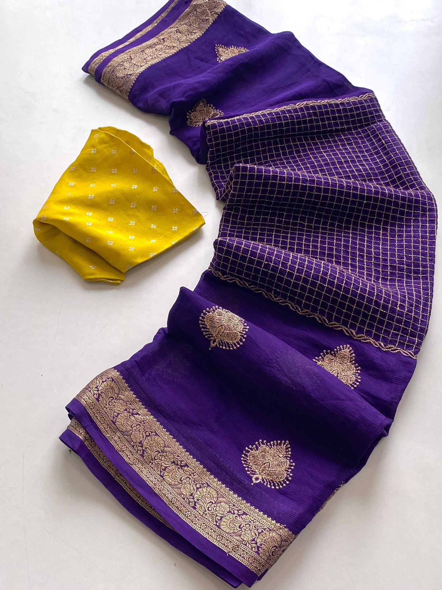 Pure Chinnon chiffon saree-SR1055D