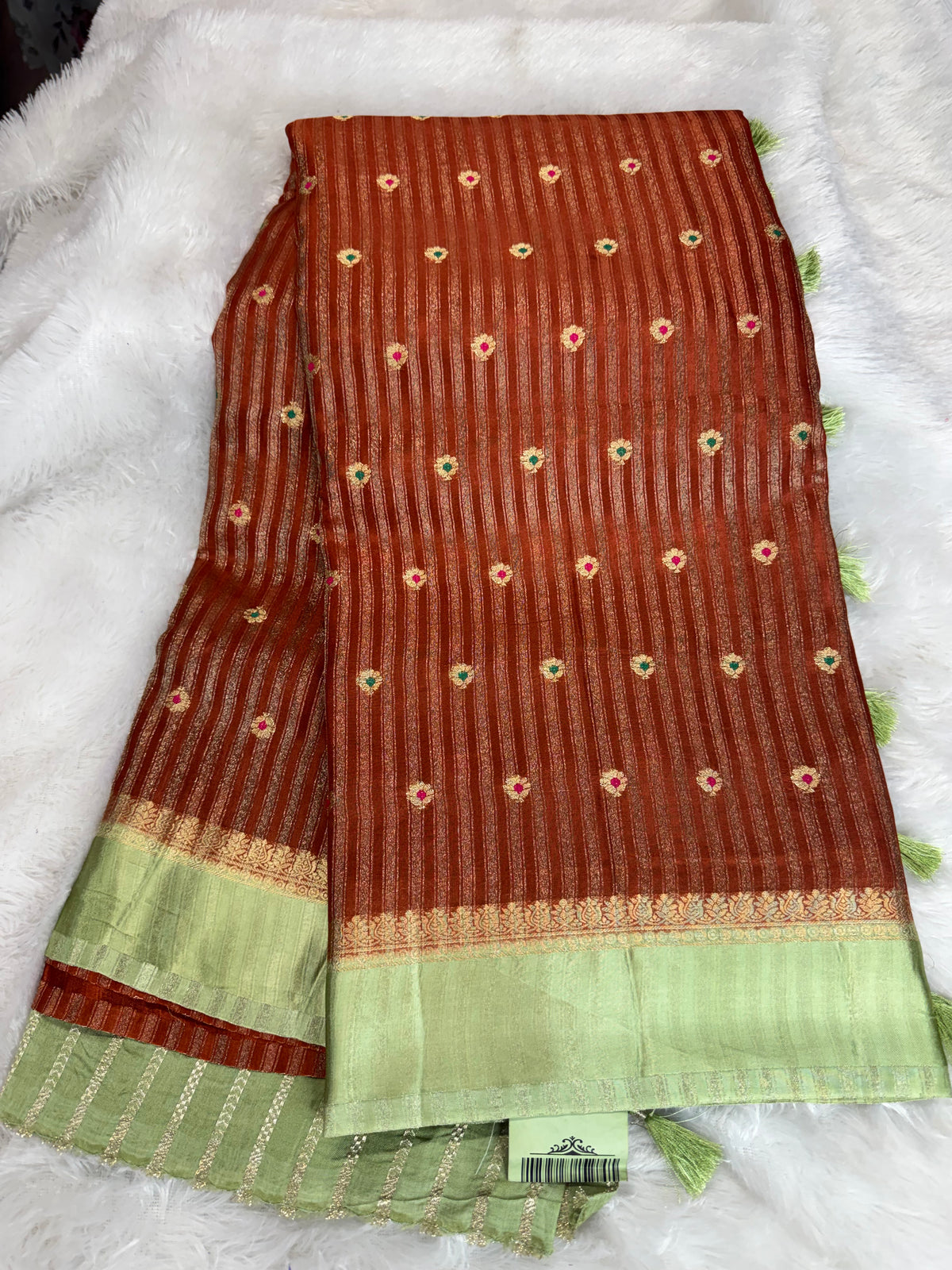 Fancy tissue stripes saree-SR1311F