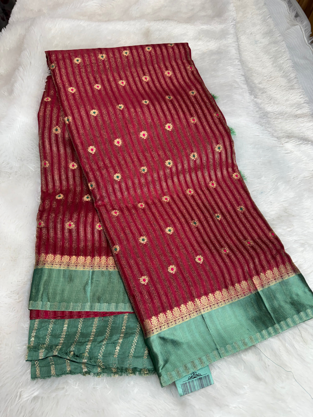 Fancy tissue stripes saree-SR1311A
