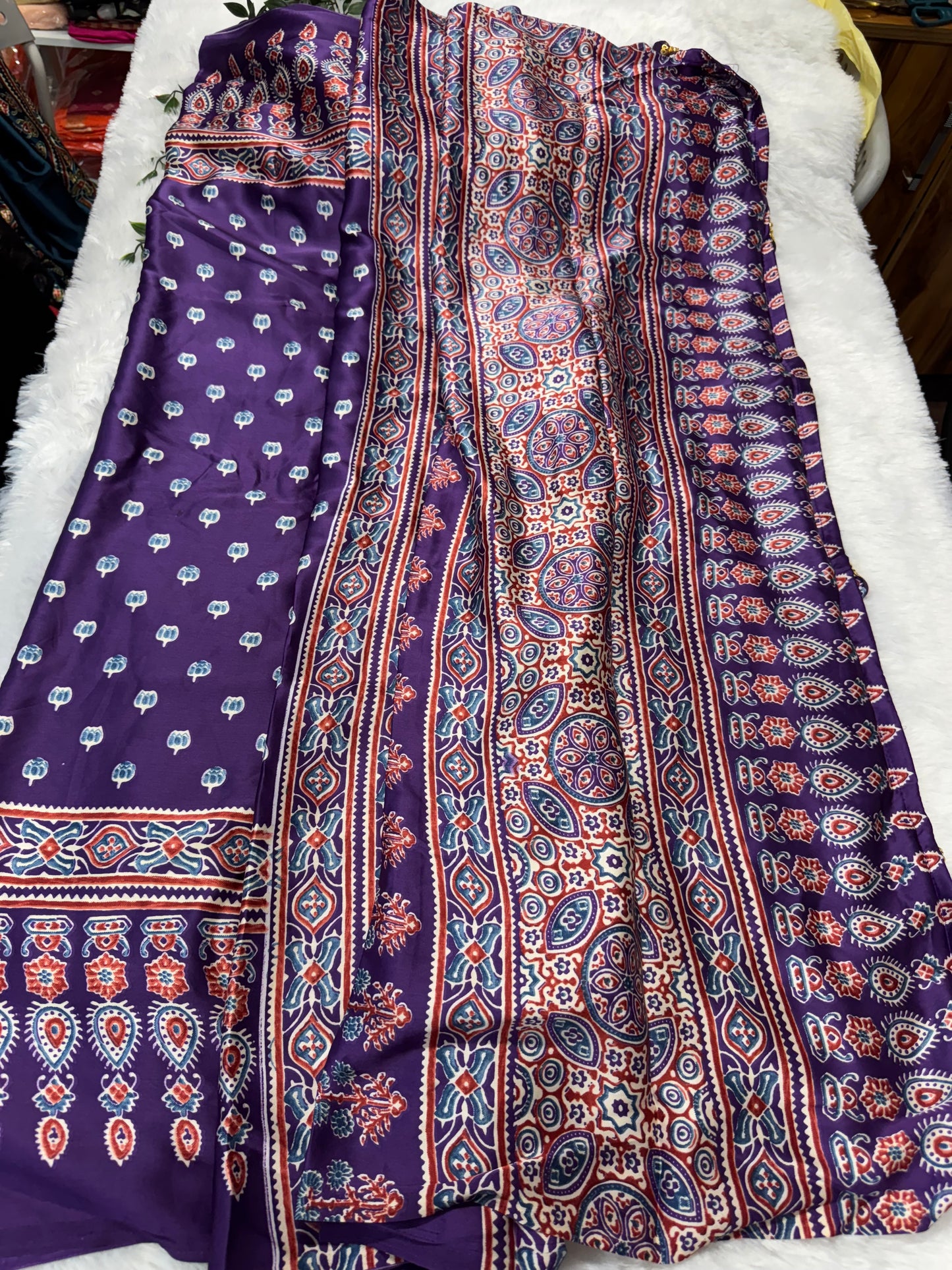Ajrakh sarees-SR1016C