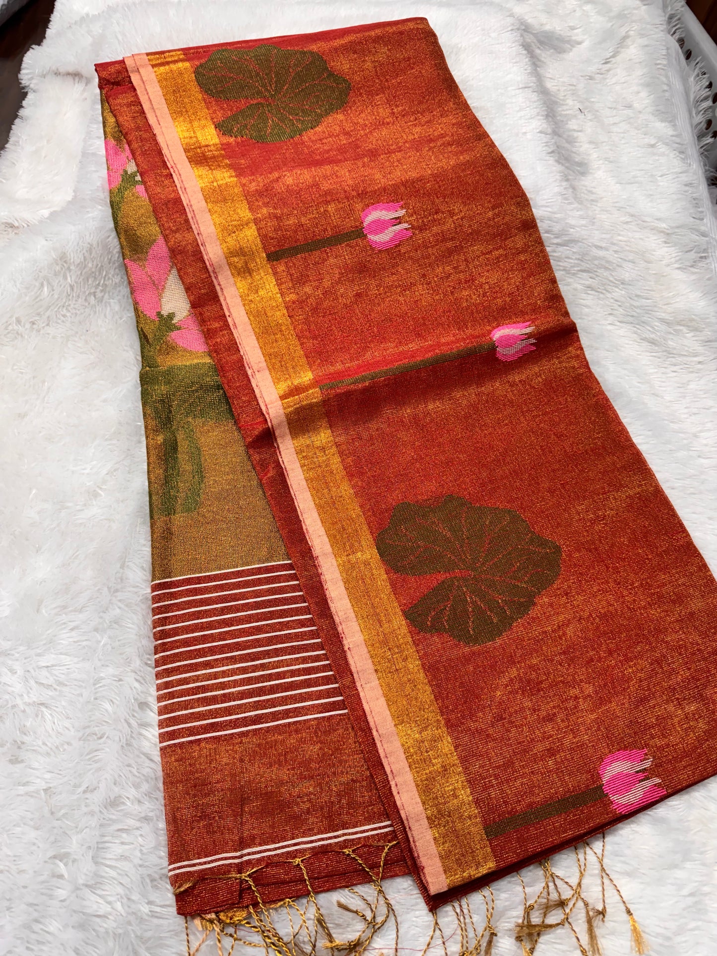 Linen tissue Jamdhani saree-SR1271H