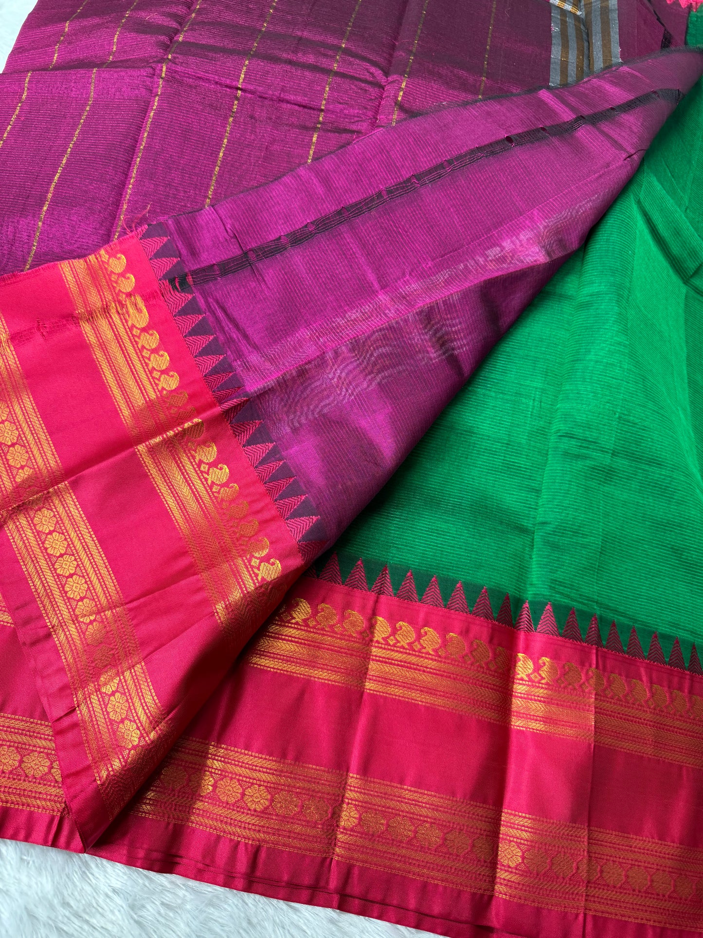 Mangalagiri pattu saree gap borders-SR1158B