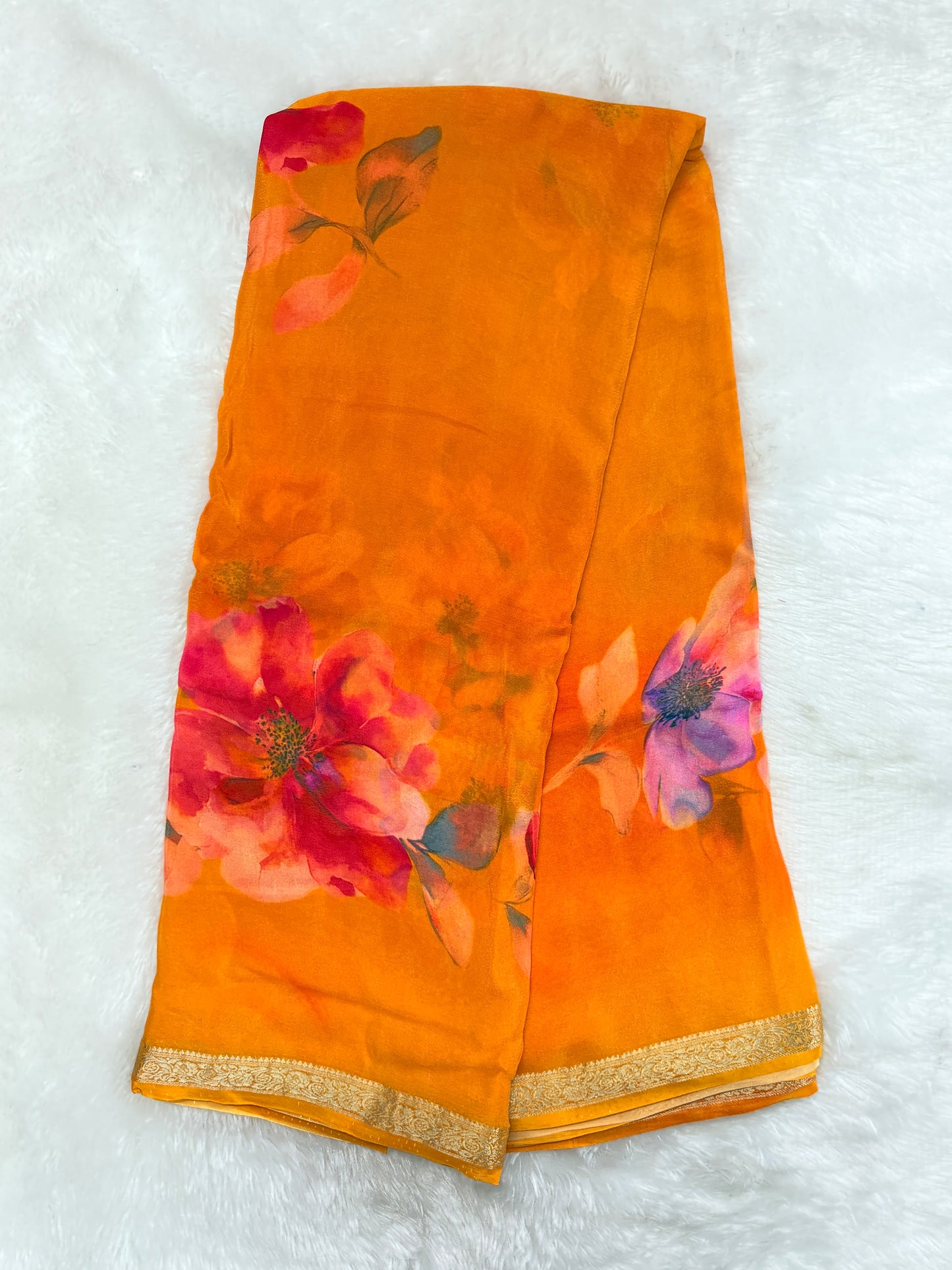 Pure chinnon digital print saree-SR1227A