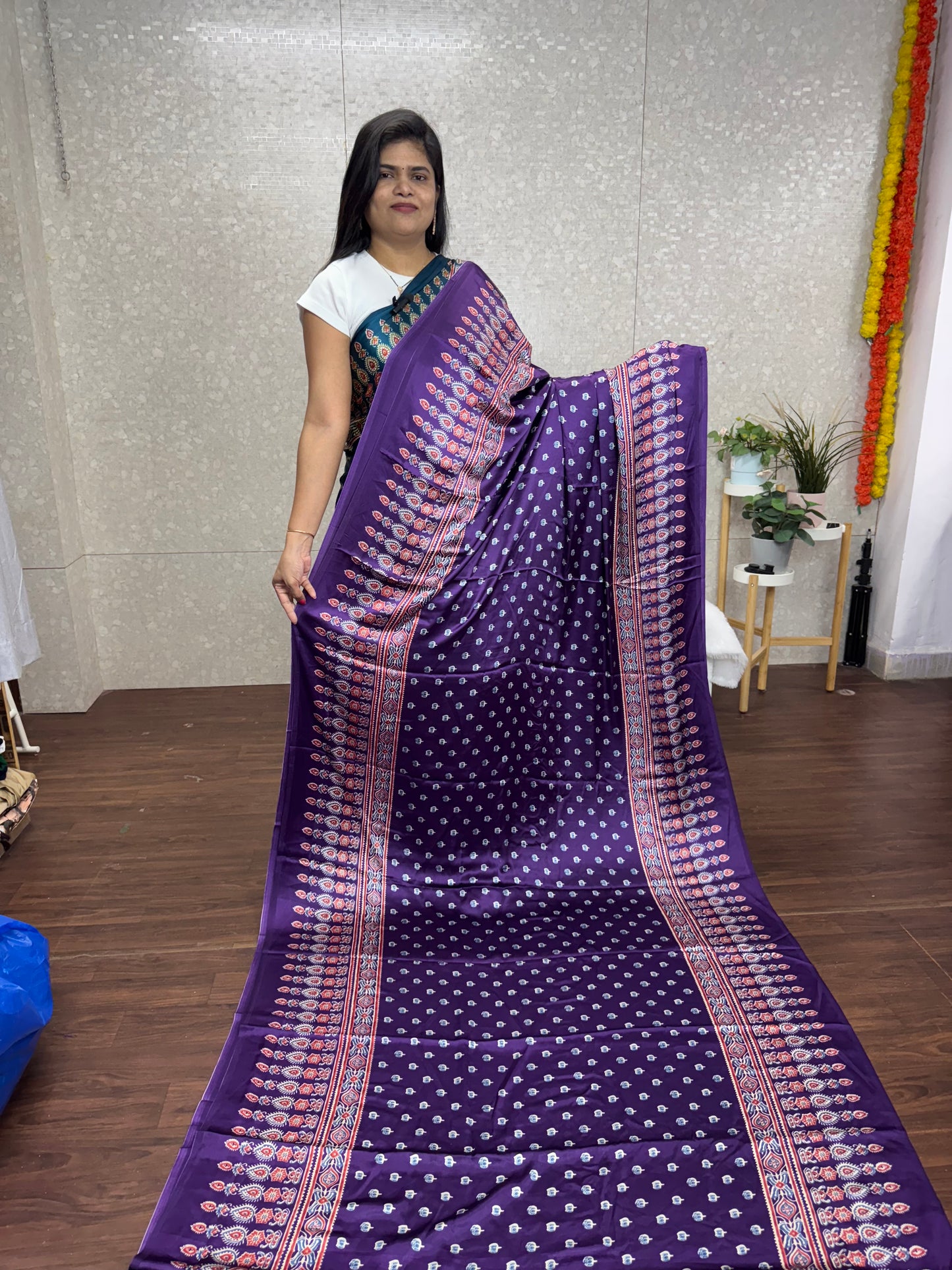 Ajrakh sarees-SR1016C