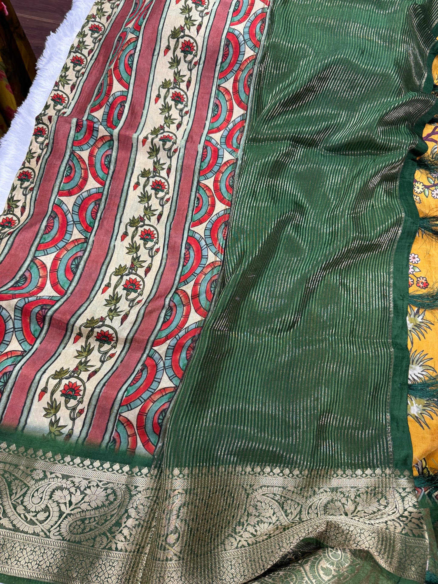 Kanchi crepe silk Kalamkari saree-SR1166D