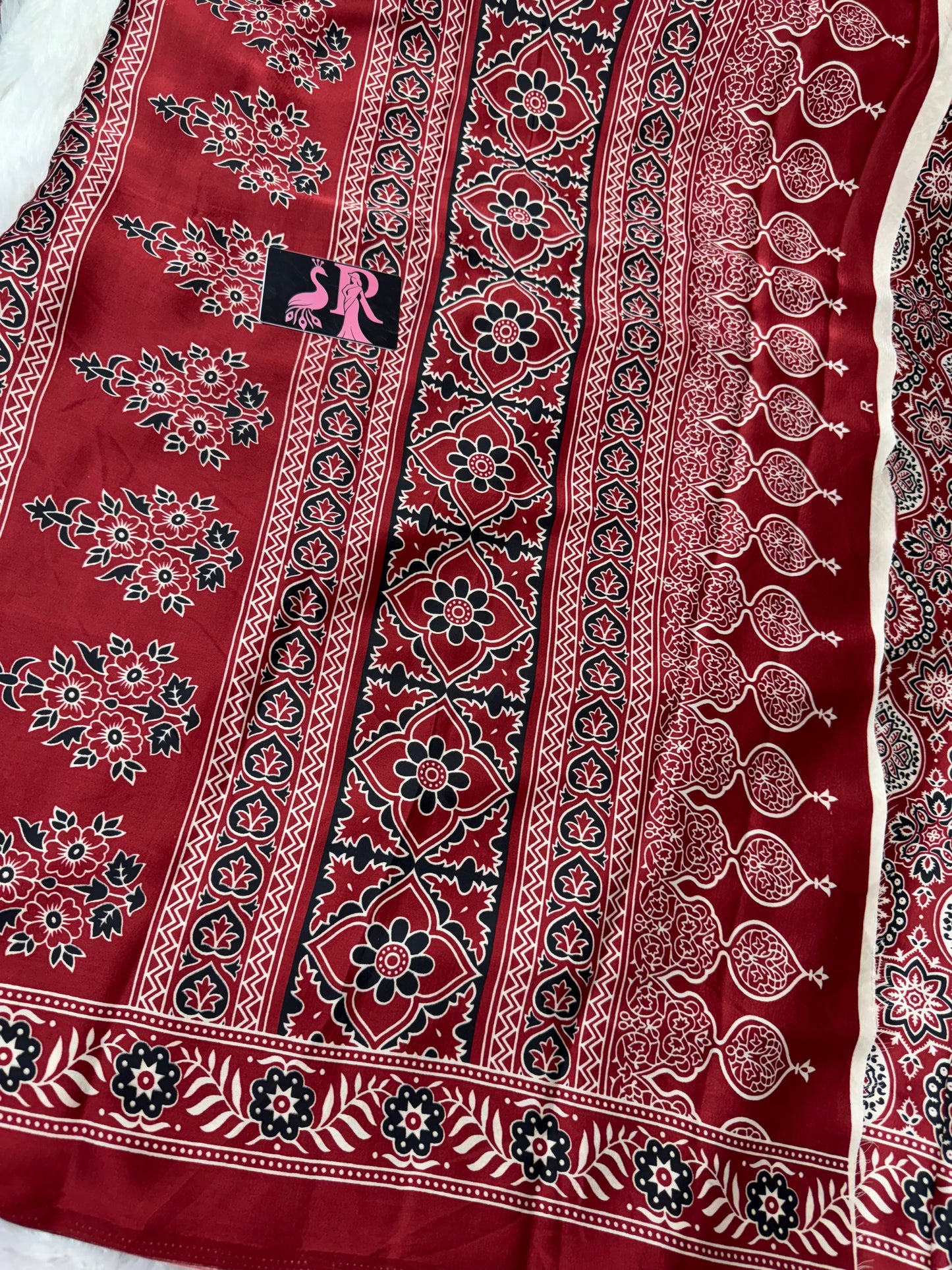 Ajrakh saree-SR1068E