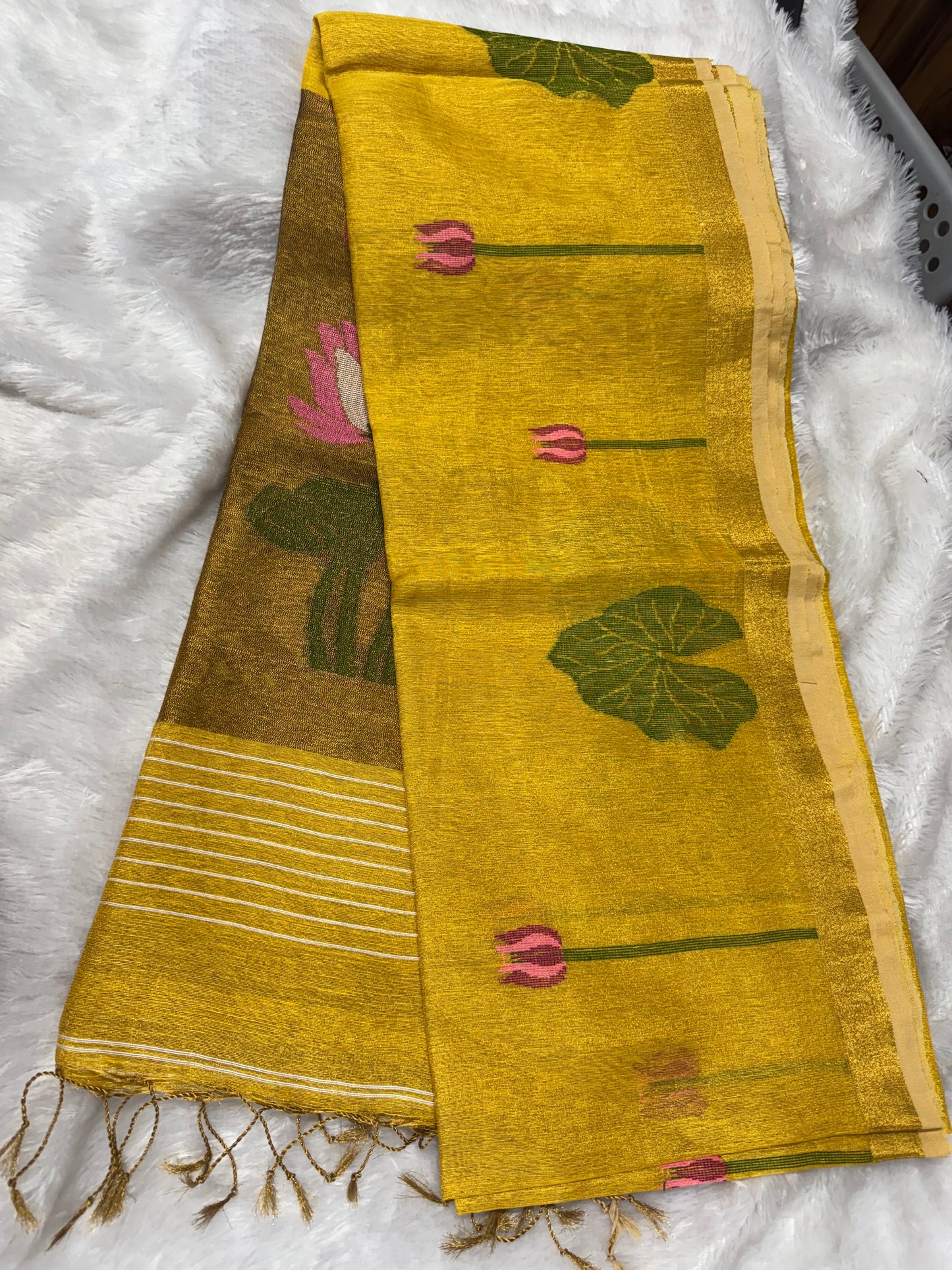Linen tissue Jamdhani saree-SR1228I