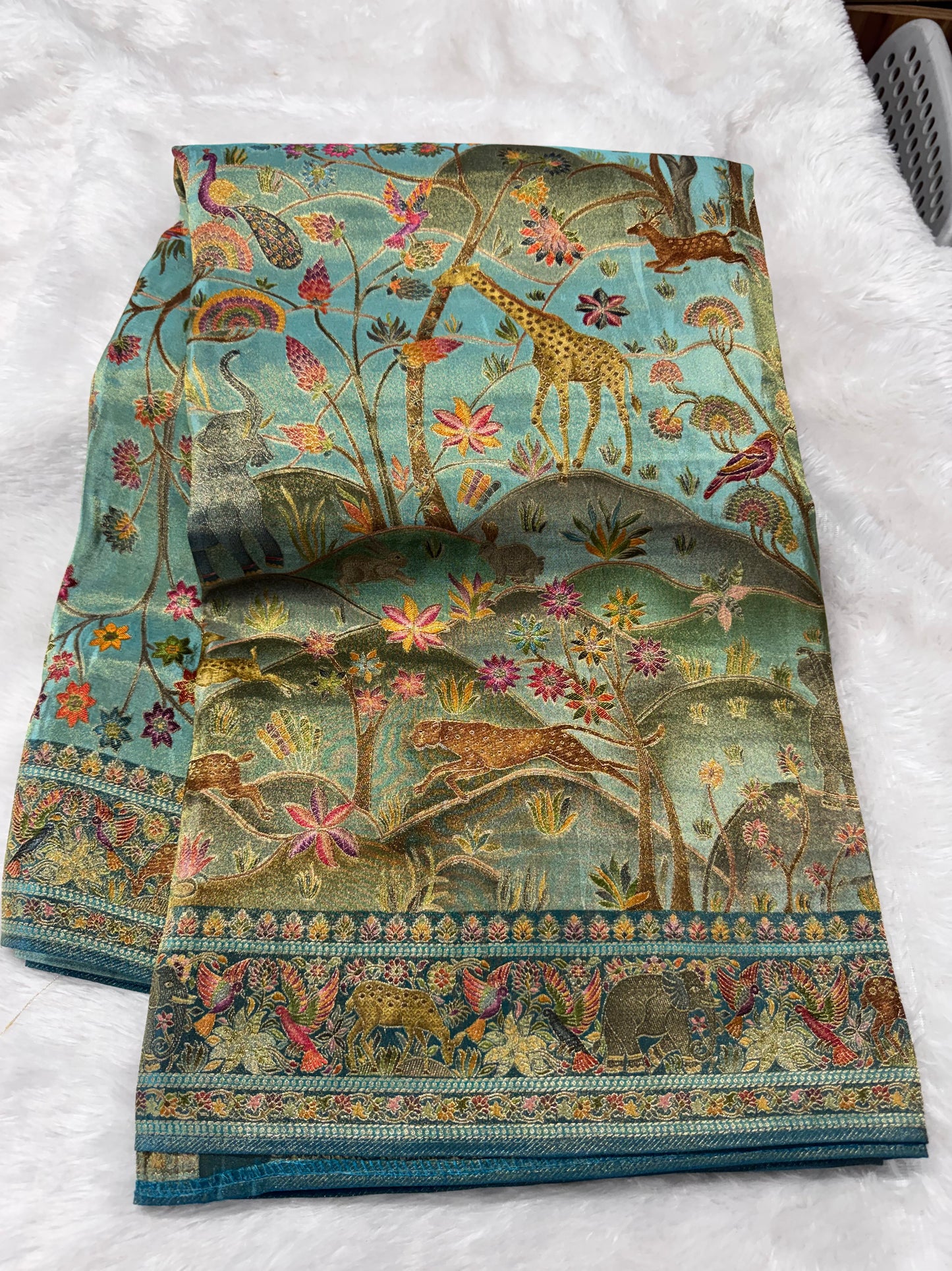 Pure pashmina saree-SR1270J