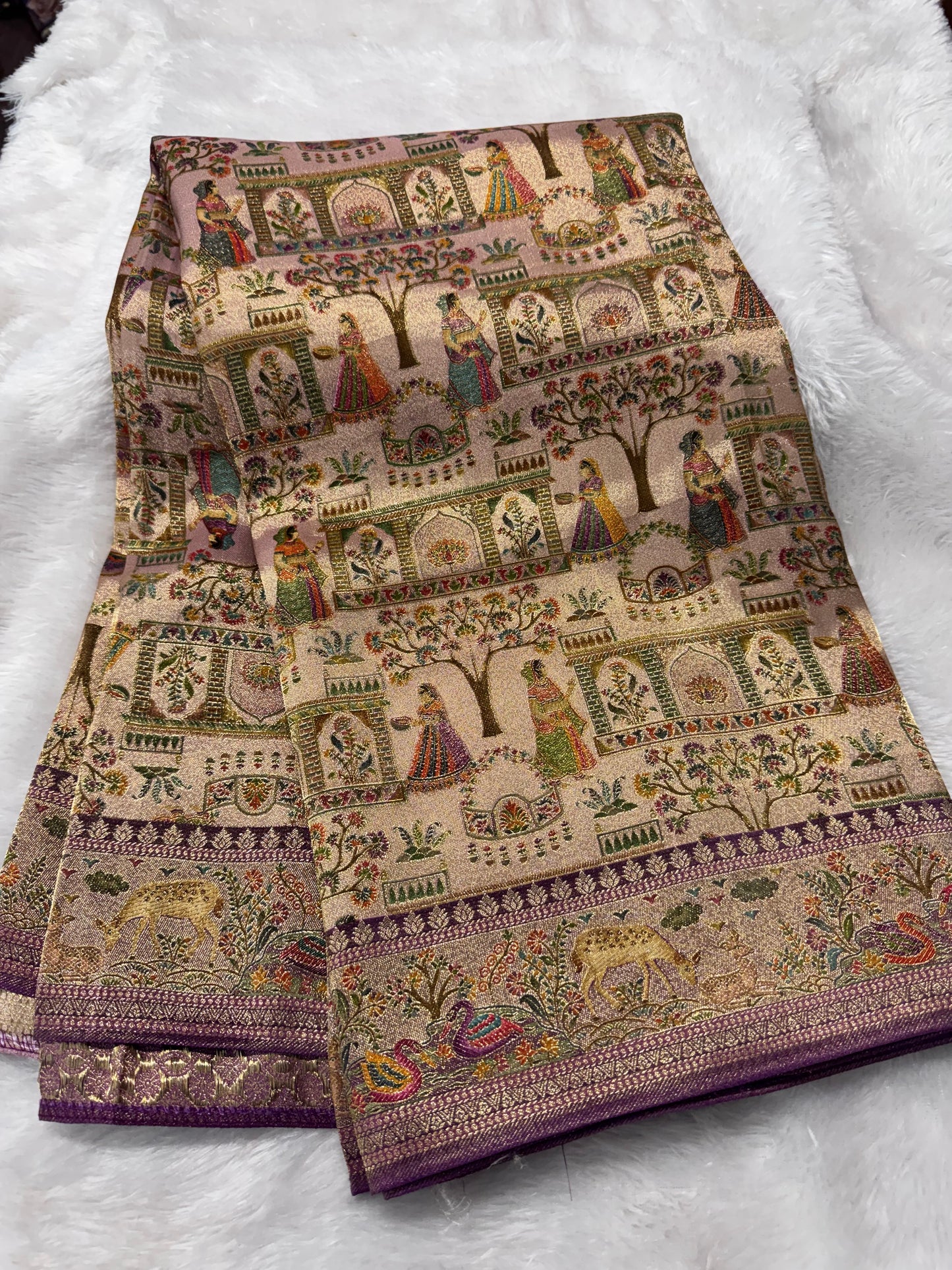 Pure pashmina saree-SR1270E