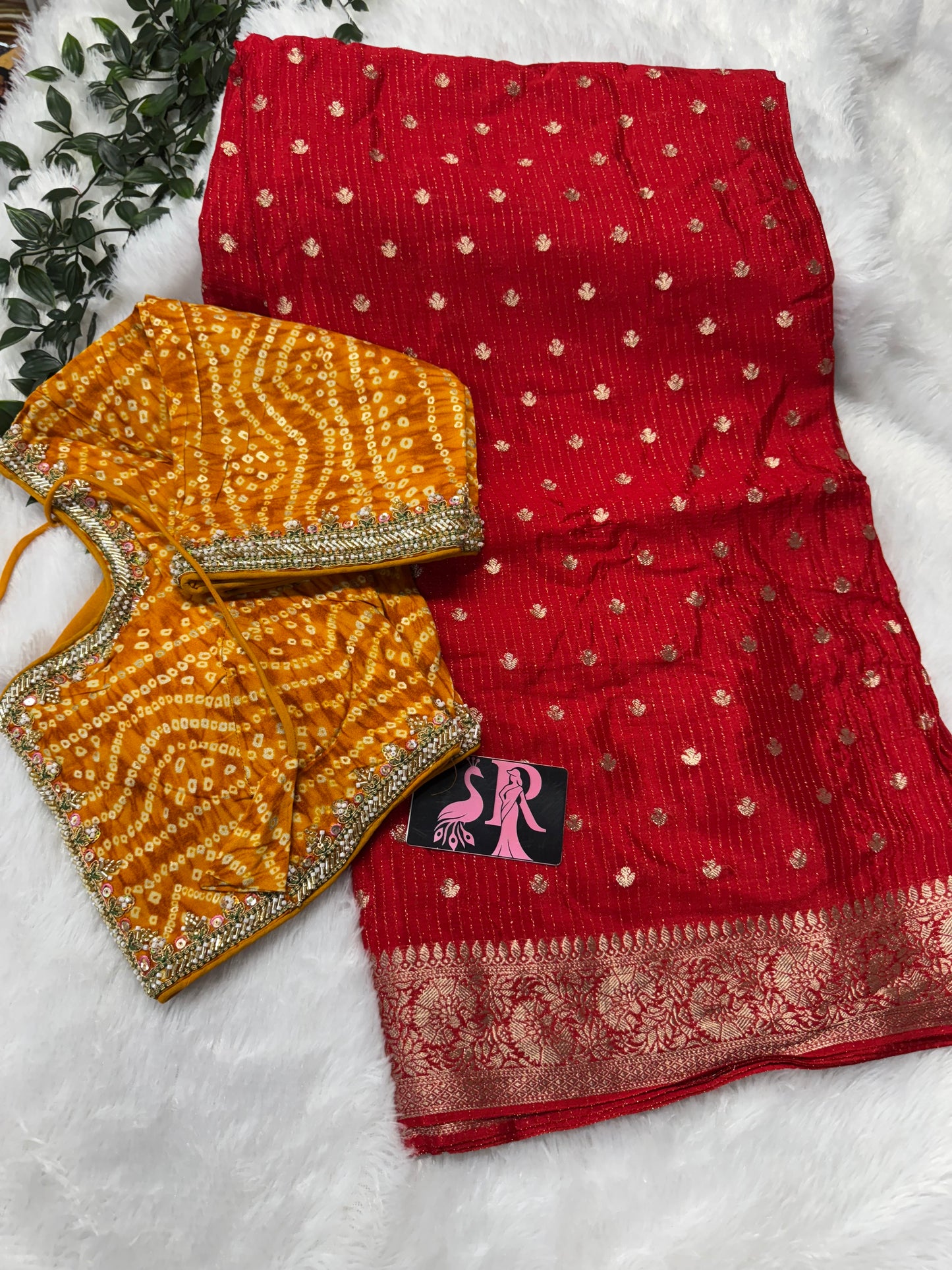 Pure Chinnon fancy saree-SR1110B