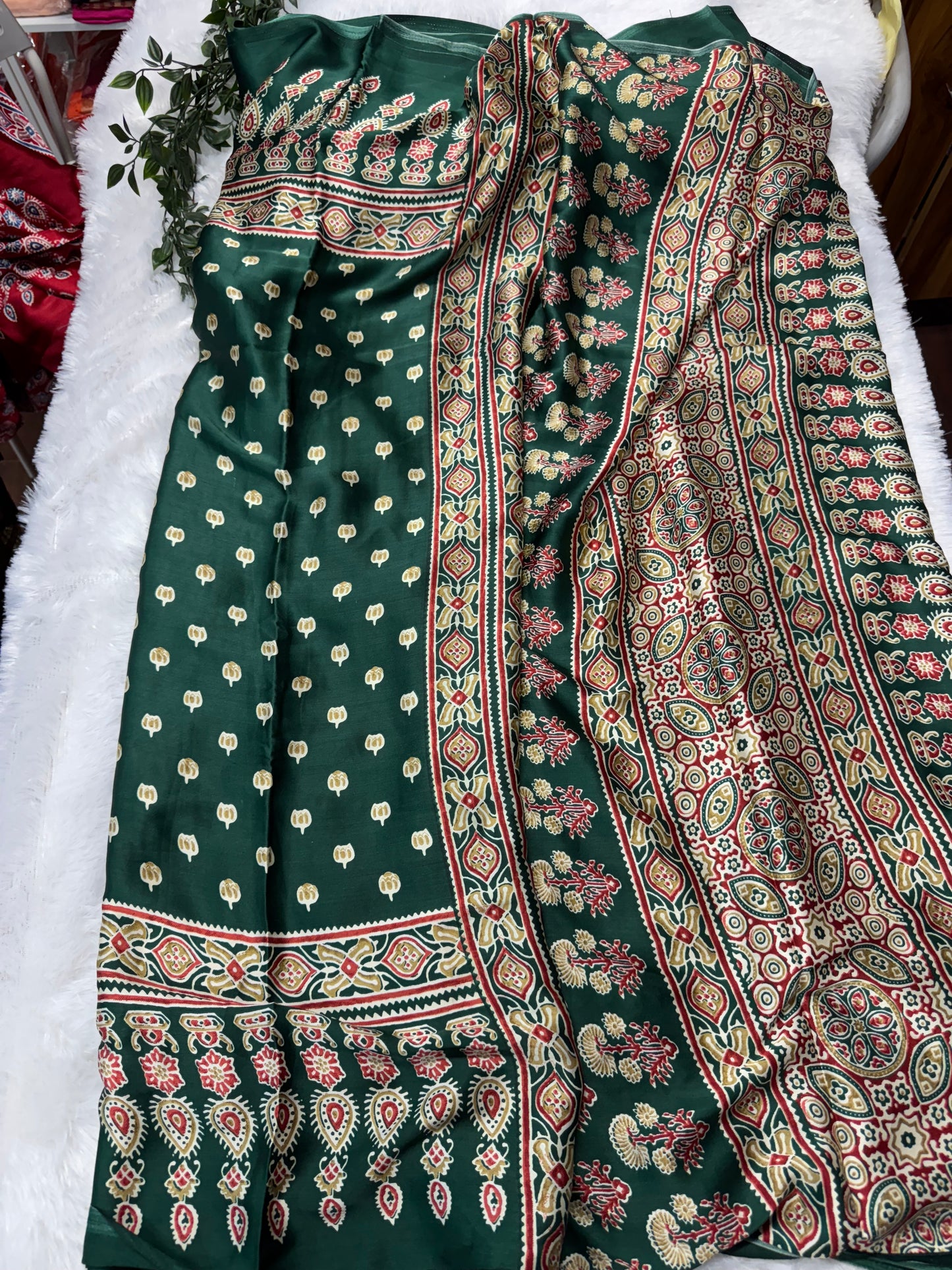 Ajrakh saree-SR1016A