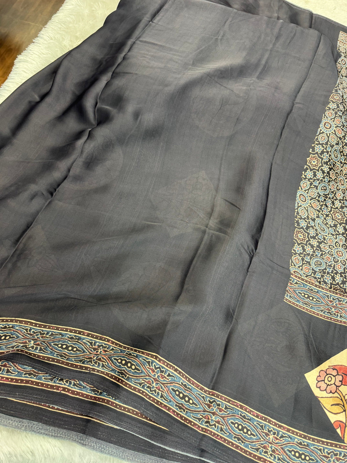 Mulberry silk Ajrakh saree-SR1309A