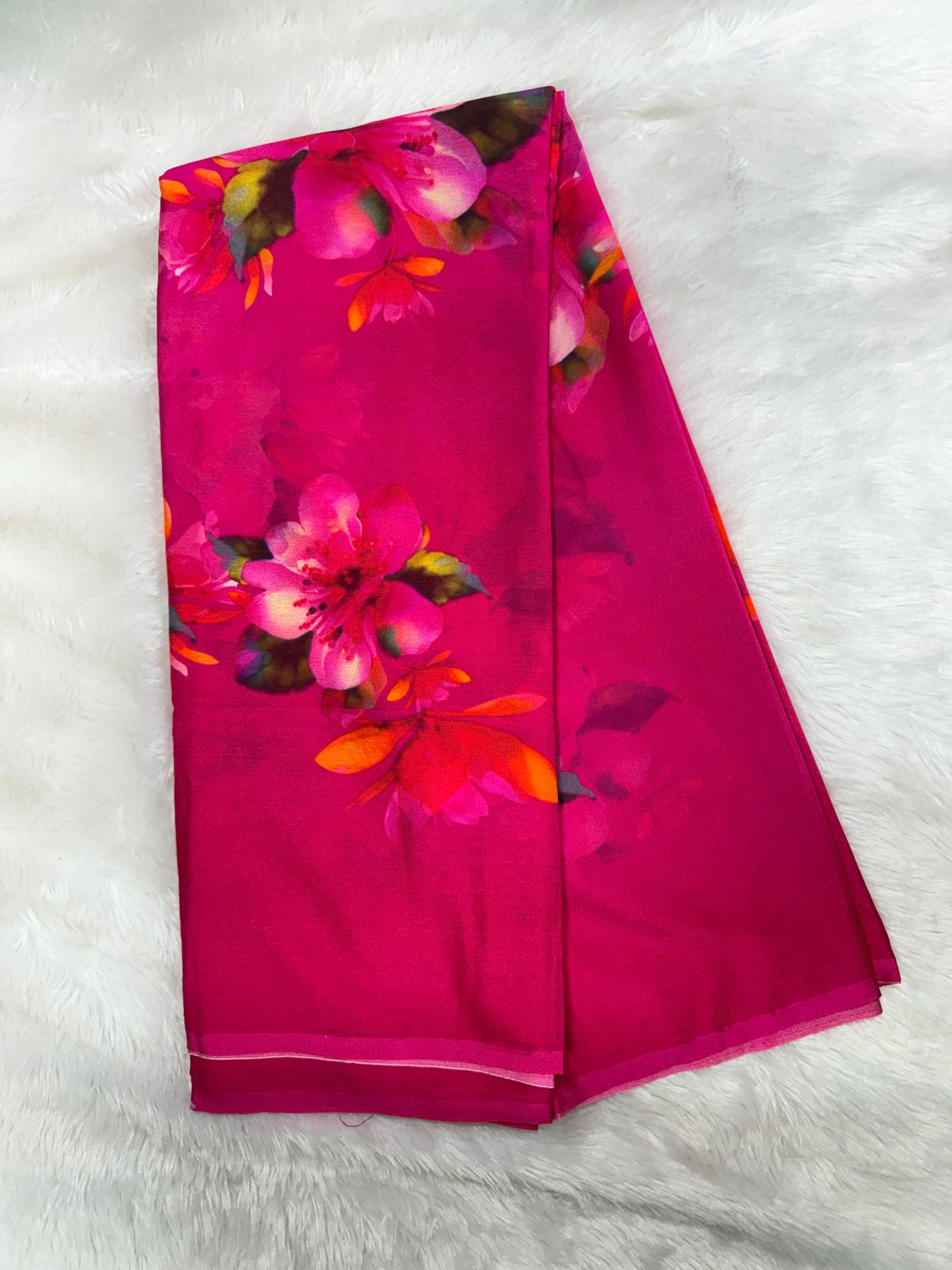 Soft chinnon digital print saree-SR1225M