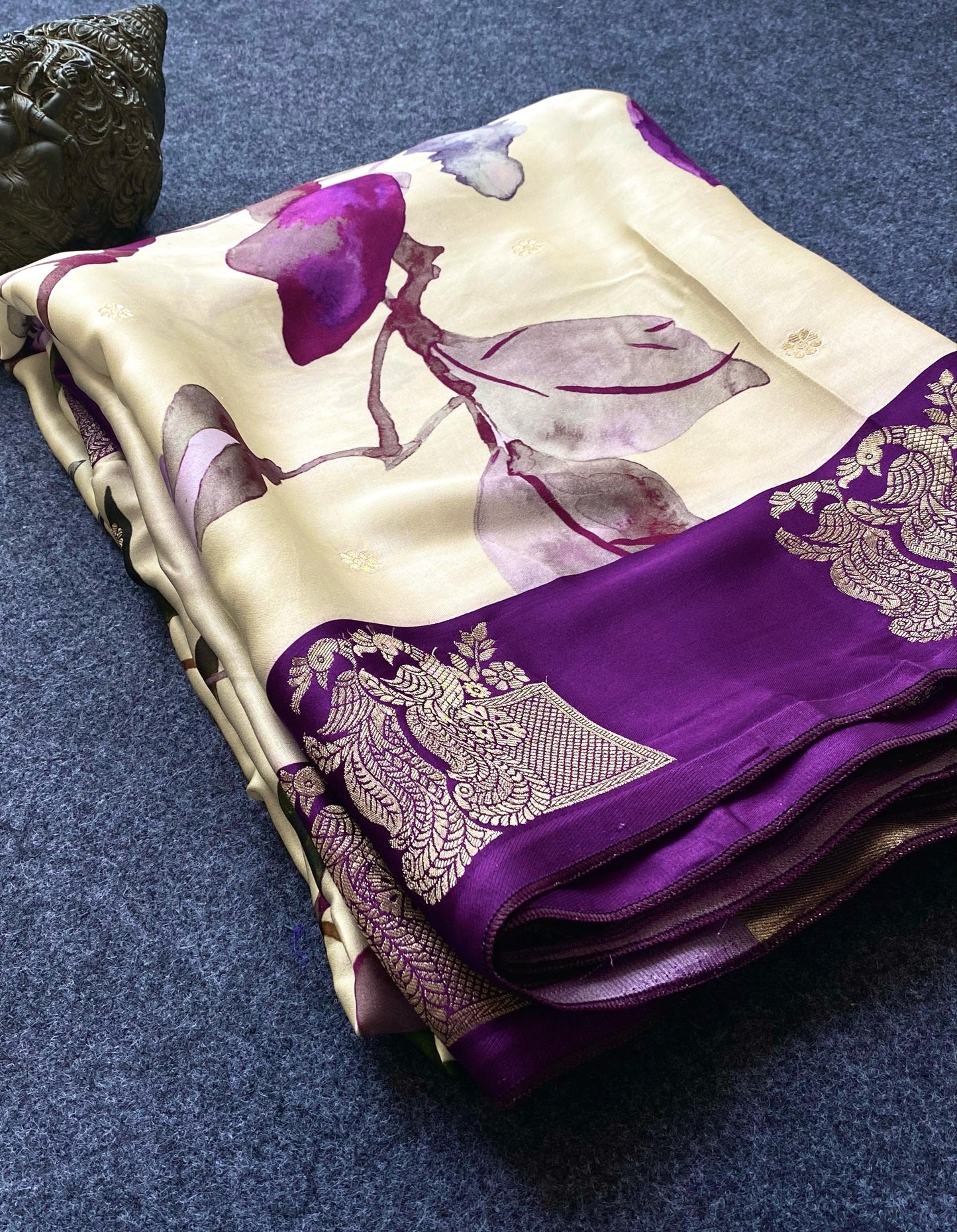 Pure satin silk Designer saree-SR2020