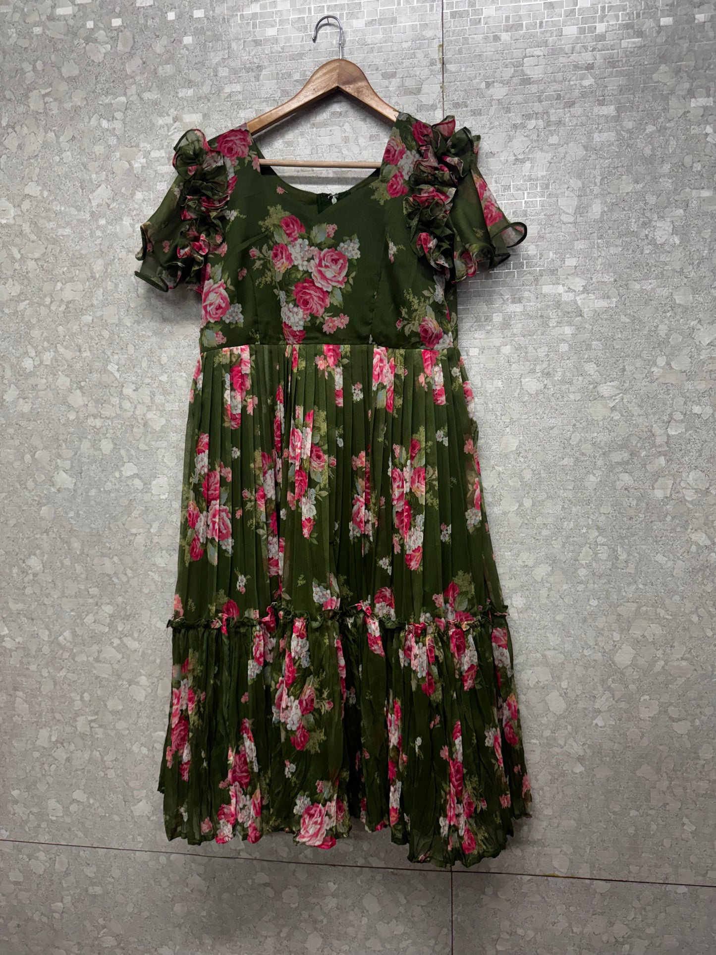 Chiffon printed frock -SRF1056D2
