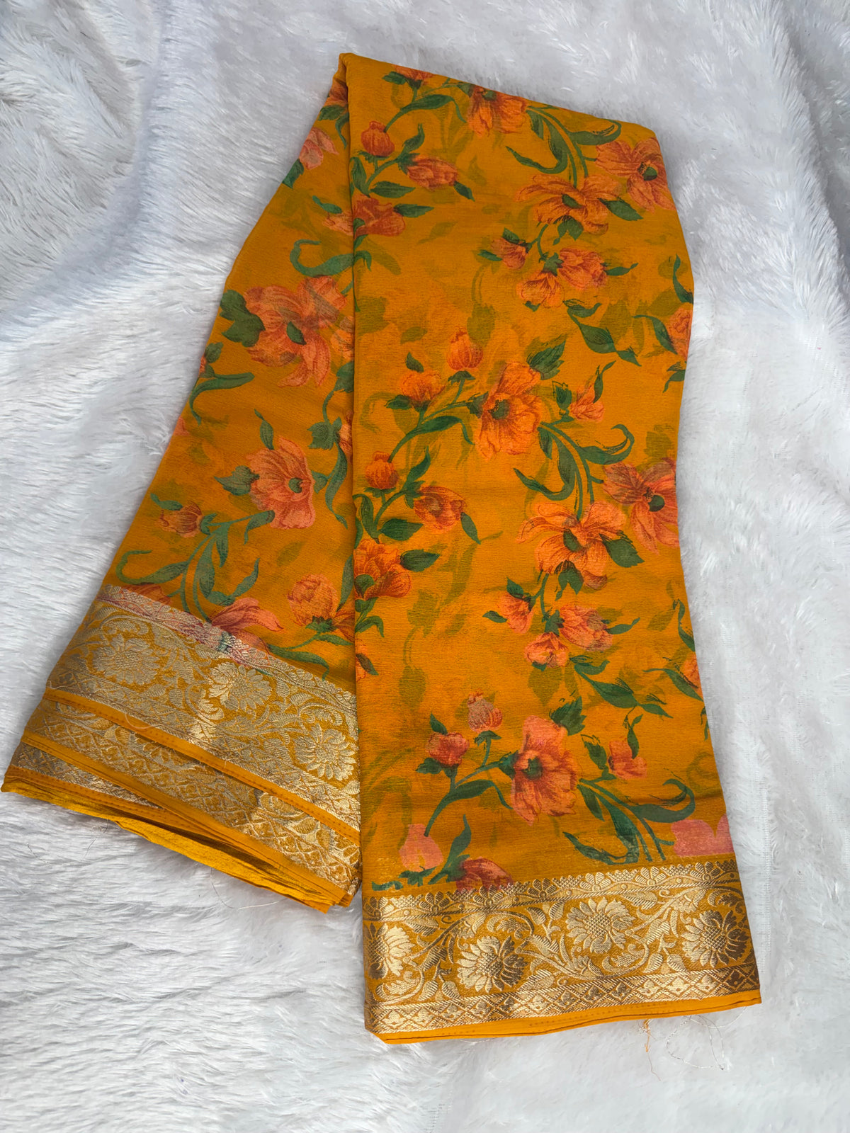 Chiffon floral saree-SR1343A