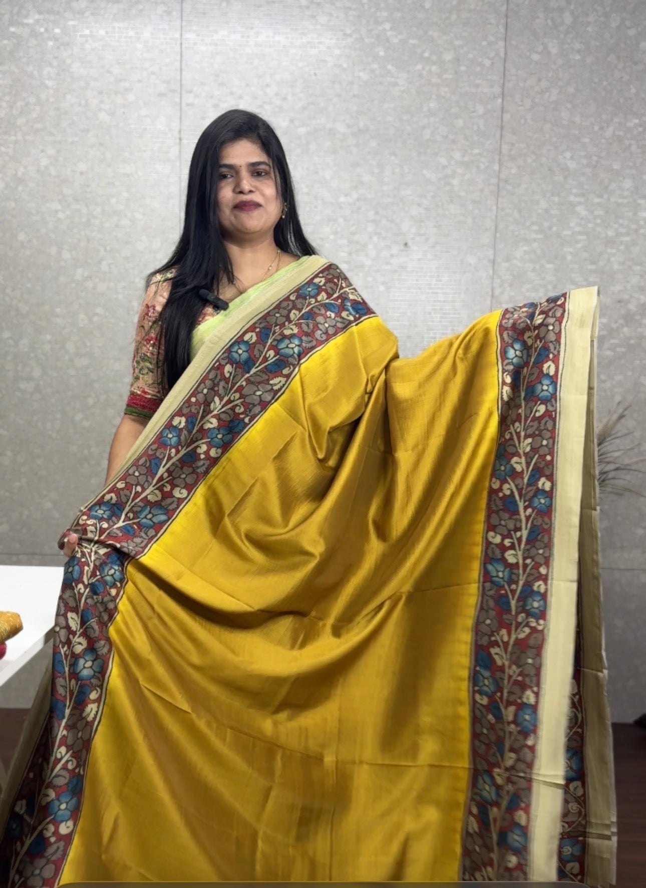 Tassar crepe silk Kalamkari-SR1180P