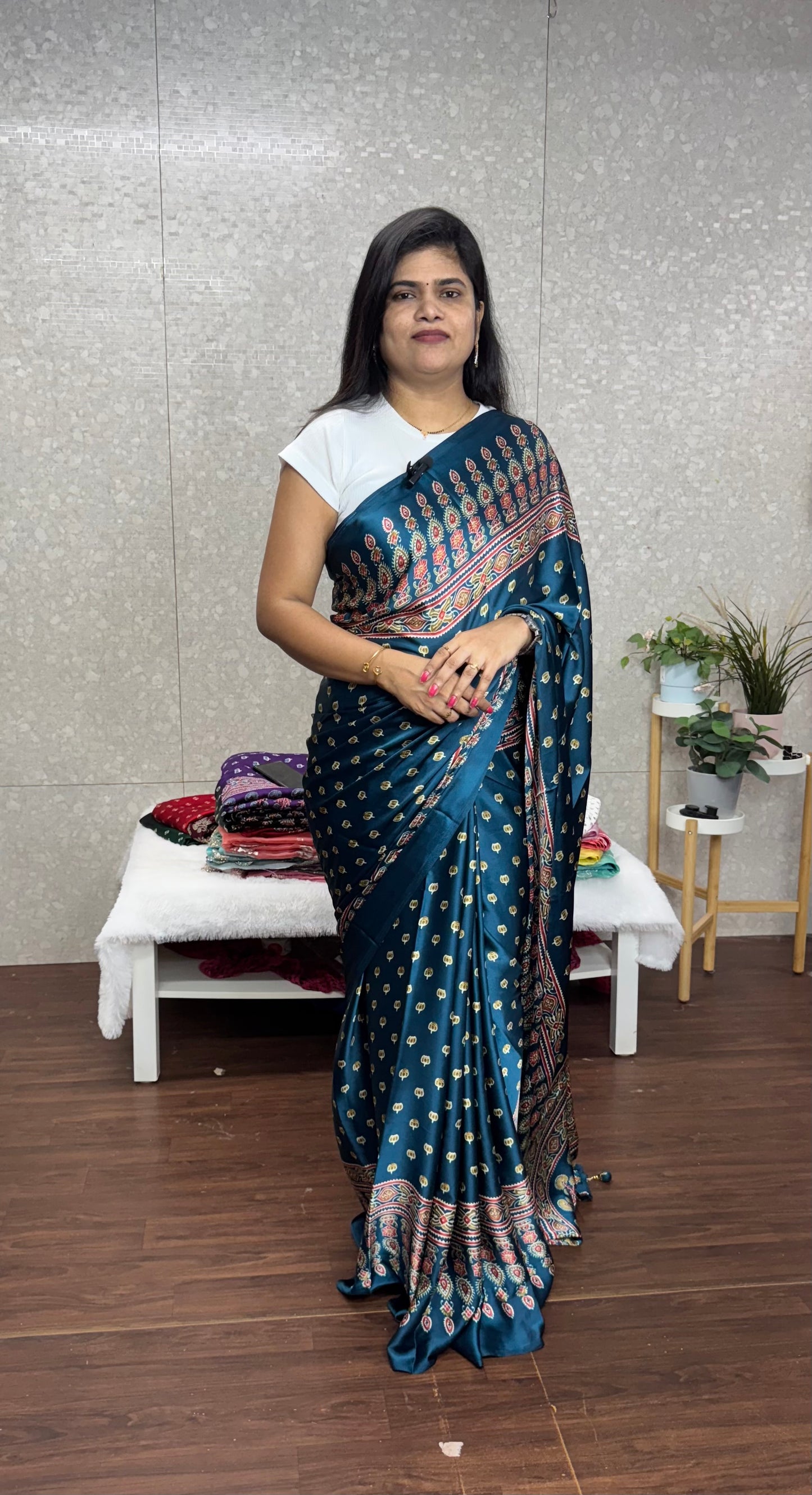 Ajrakh sarees-SR1016E