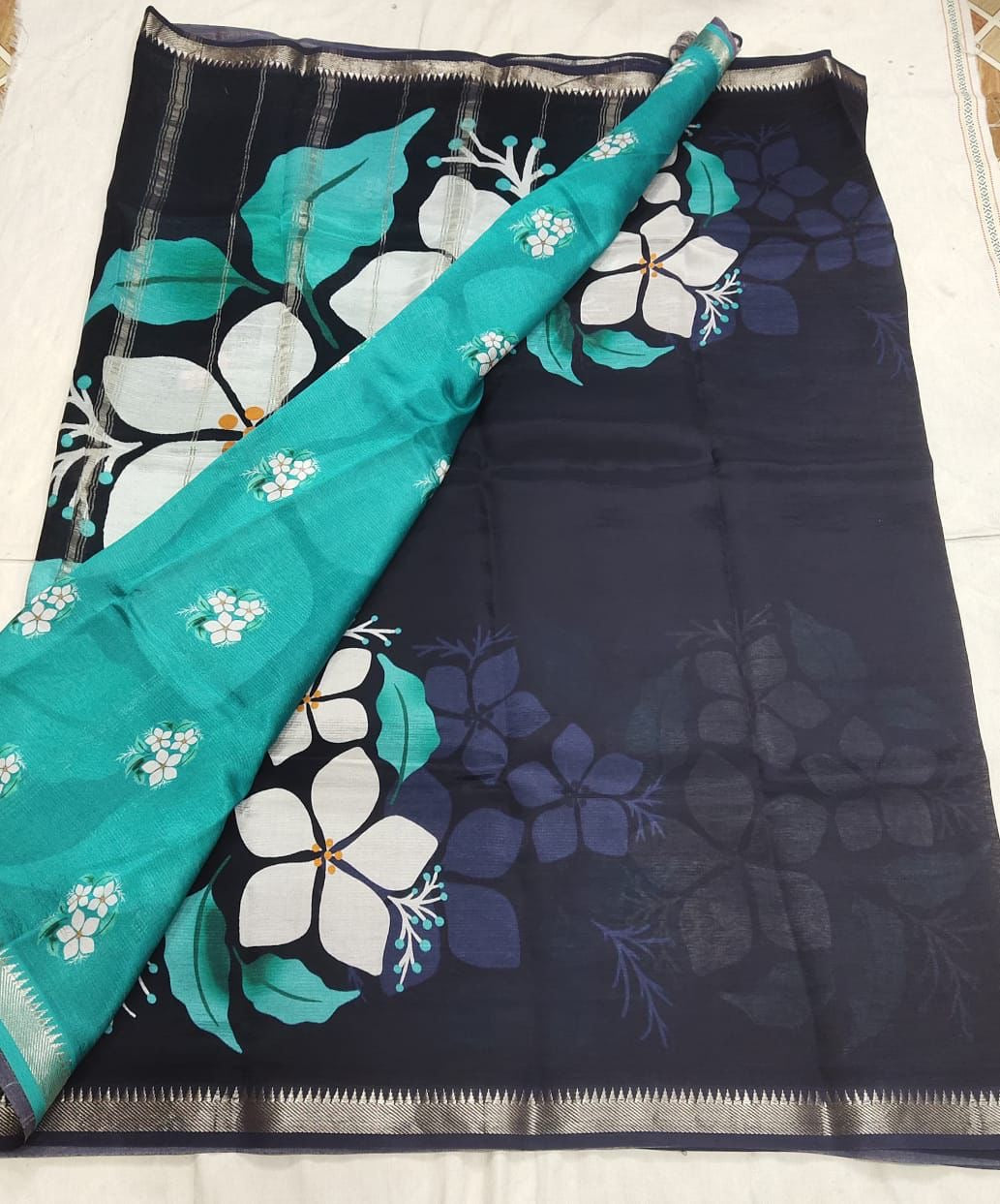 Mangalagiri pattu digital print saree-SR1102J