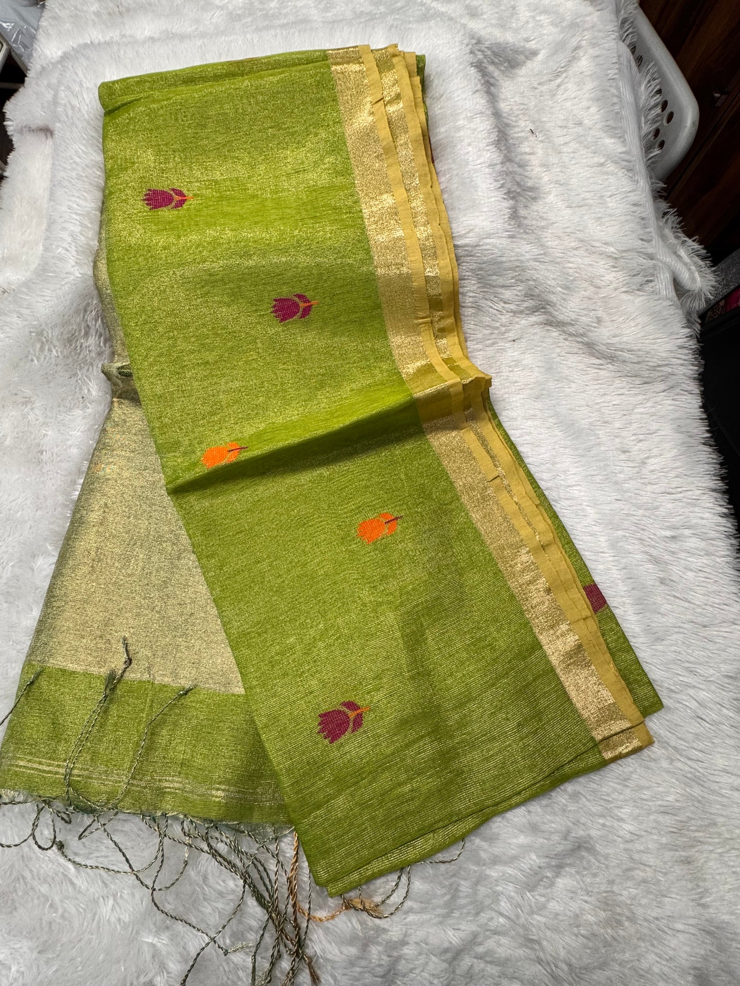 Linen tissue Jamdhani saree-SR1271L