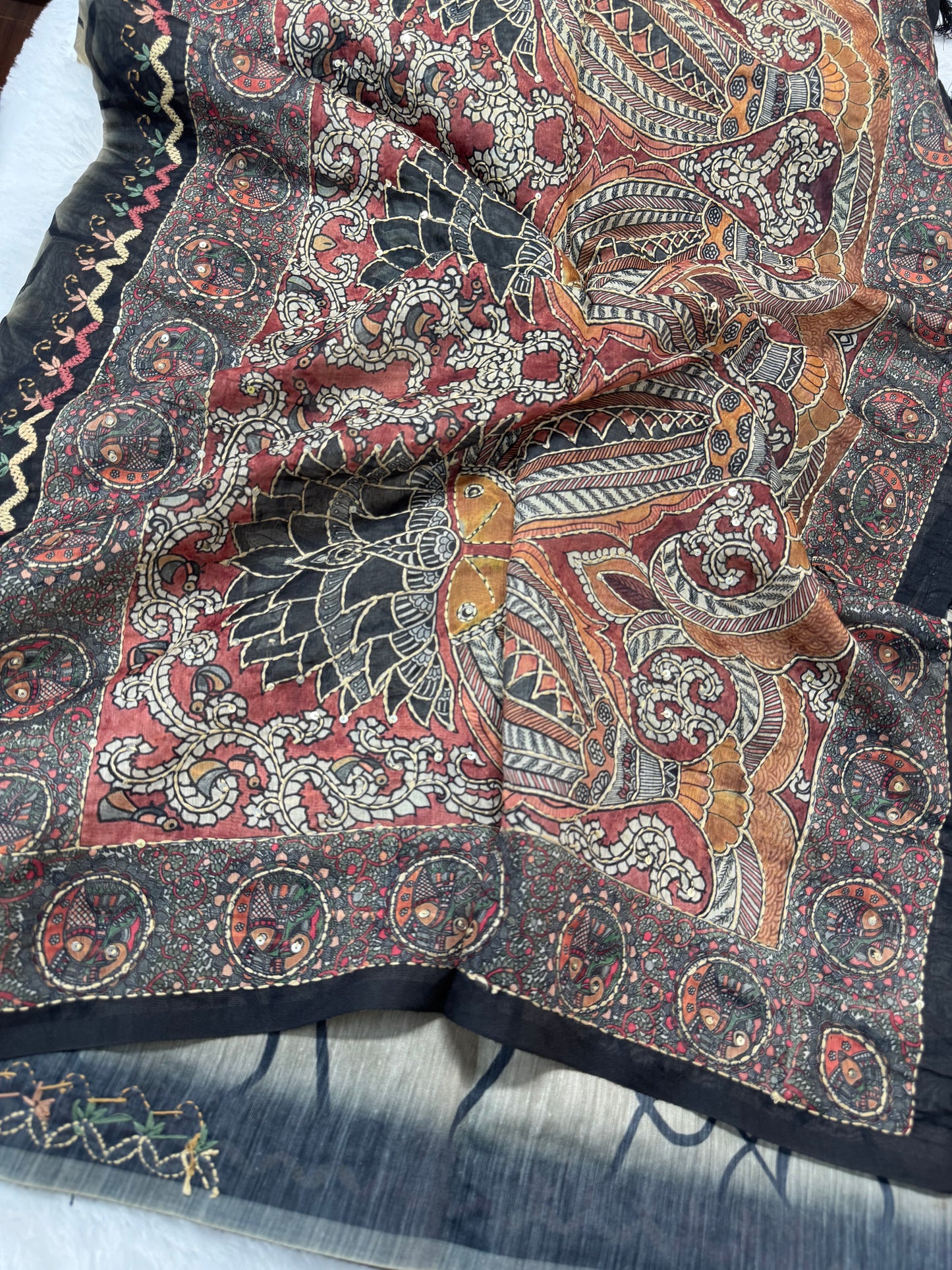 Chanderi work saree