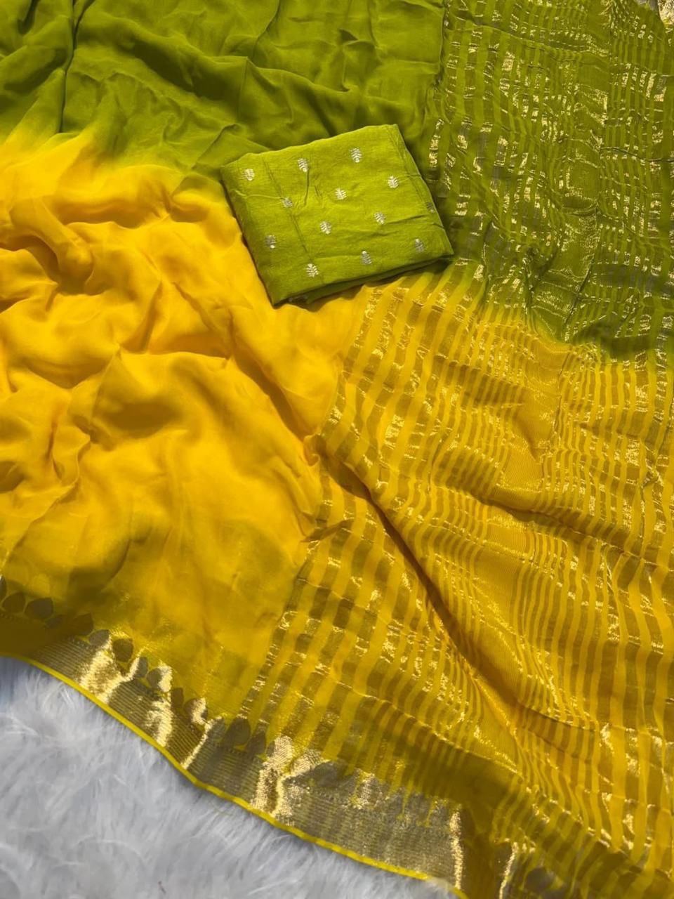 Pure viscose Georget dual shade saree-SR1222A