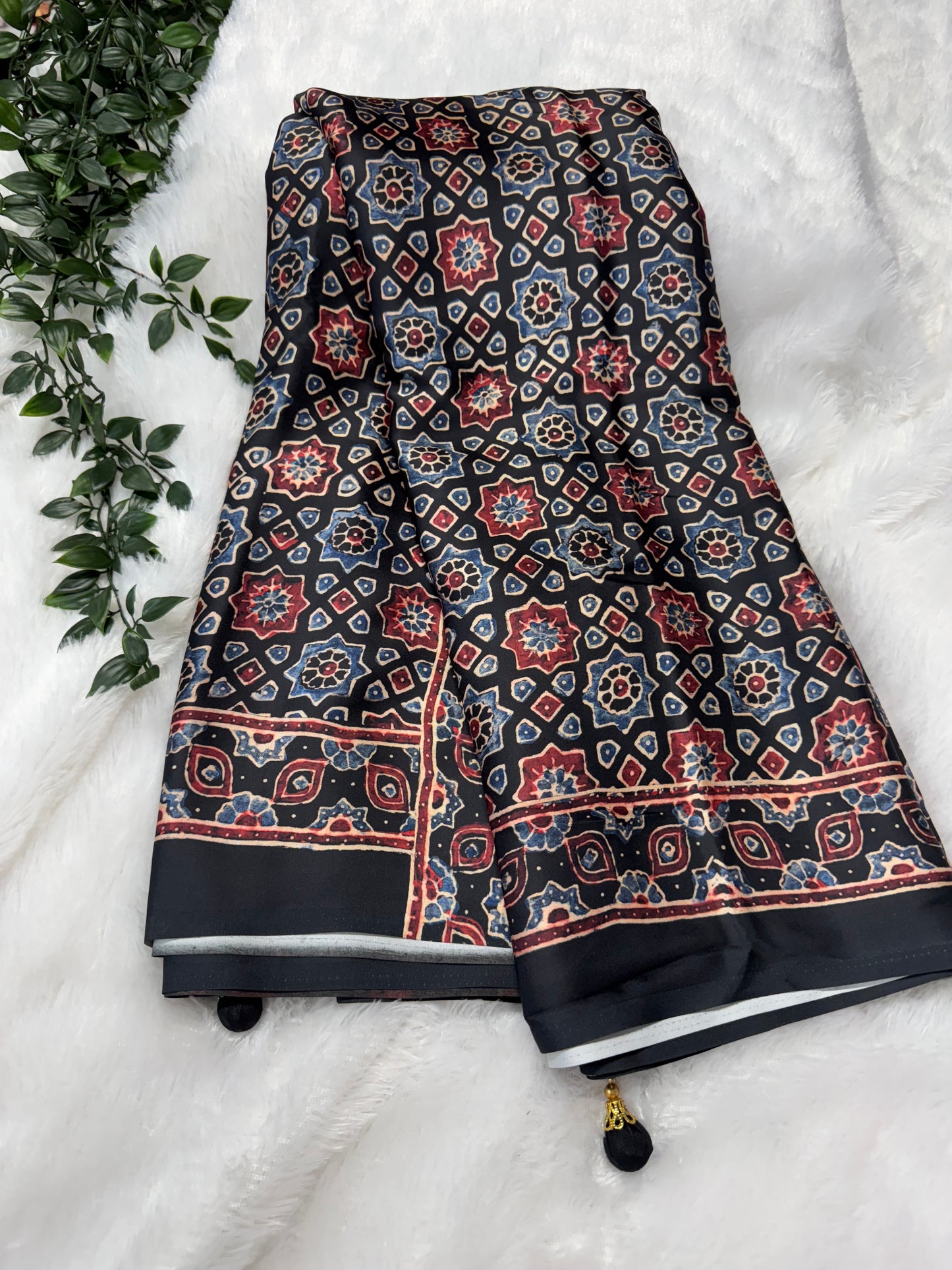 Ajrakh saree-SR1064B