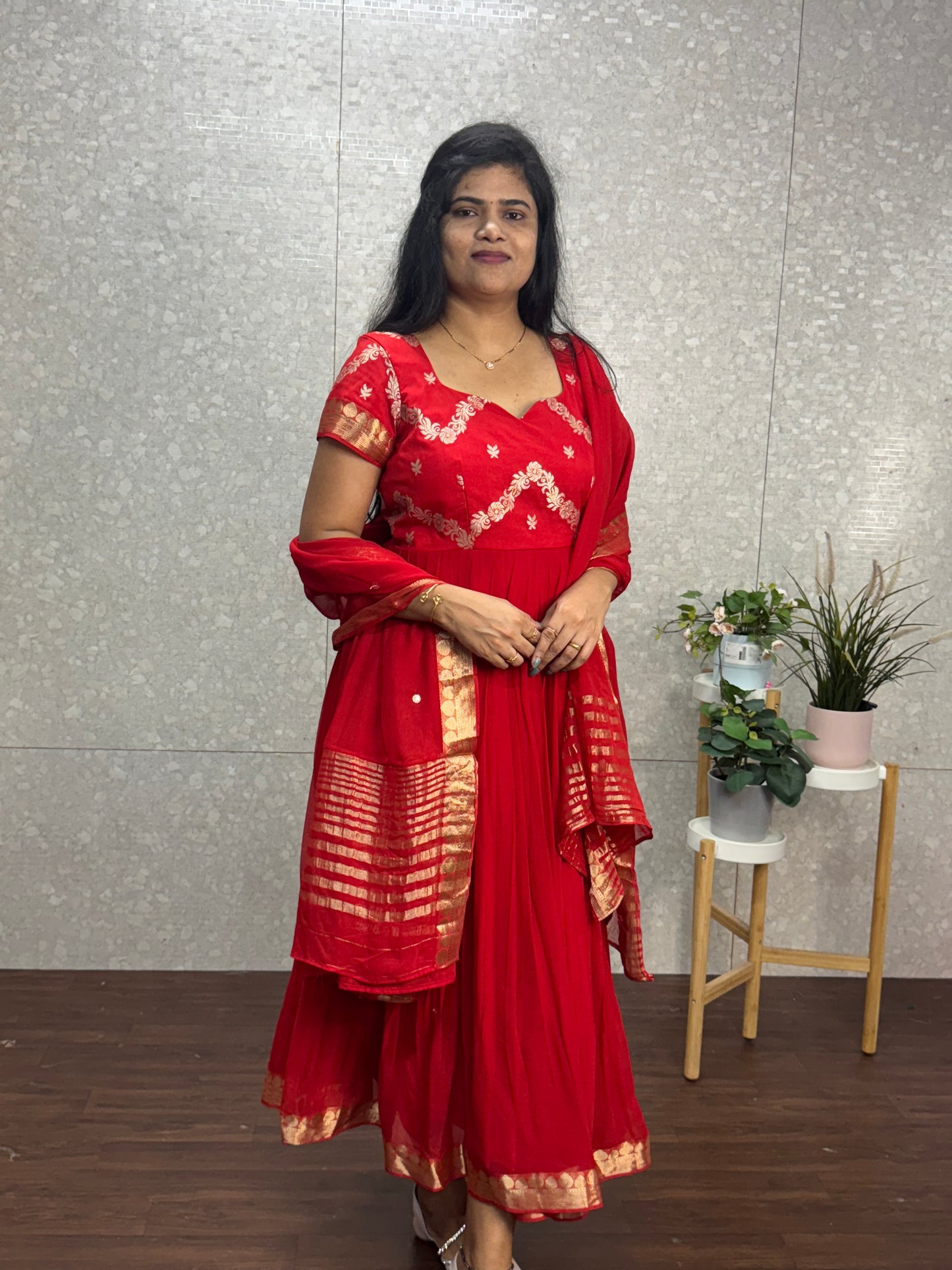 Pure chinnon Anarkali -SRA010D