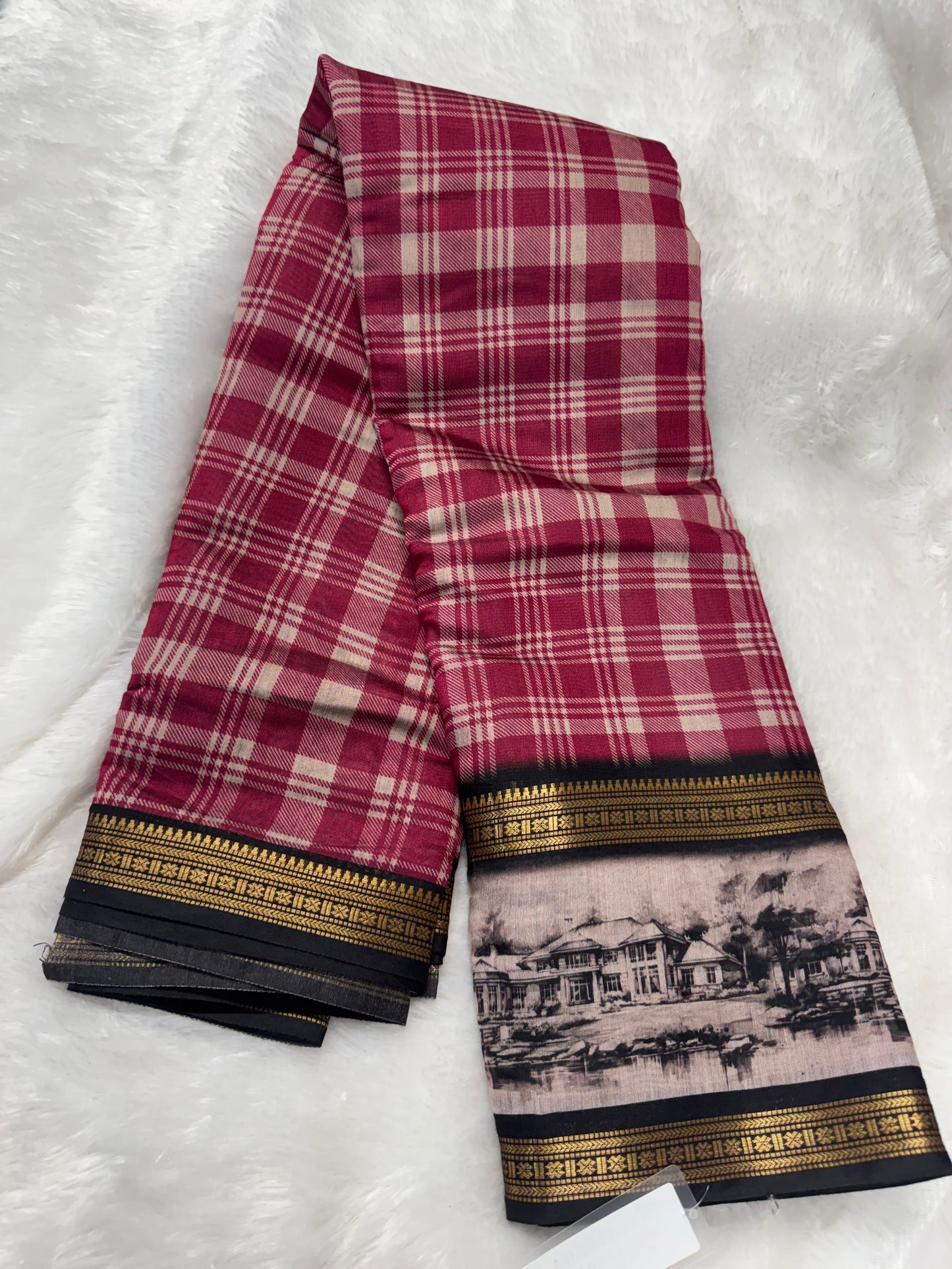 Maheswari silk checks saree-SR1214C