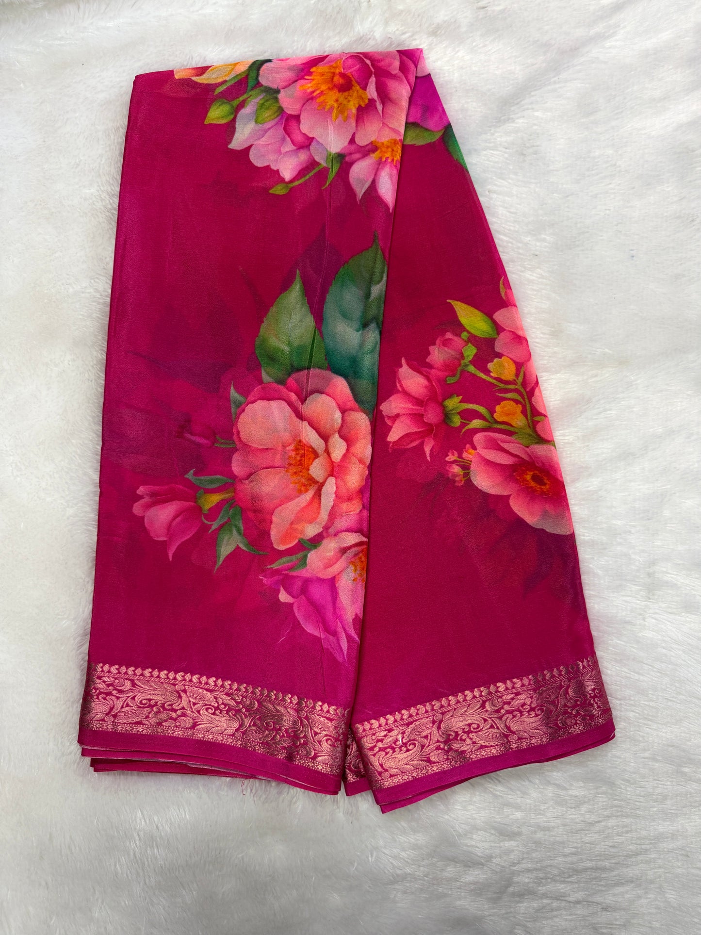 Soft chinnon digital print saree-SR1226L