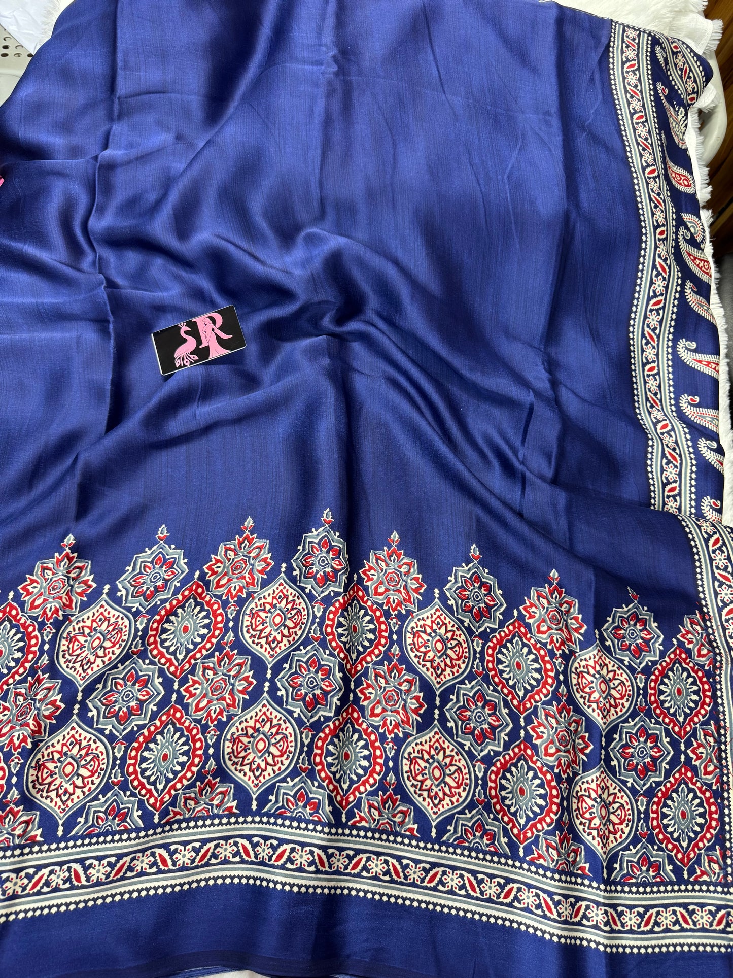 Ajrakh saree-SR1070G