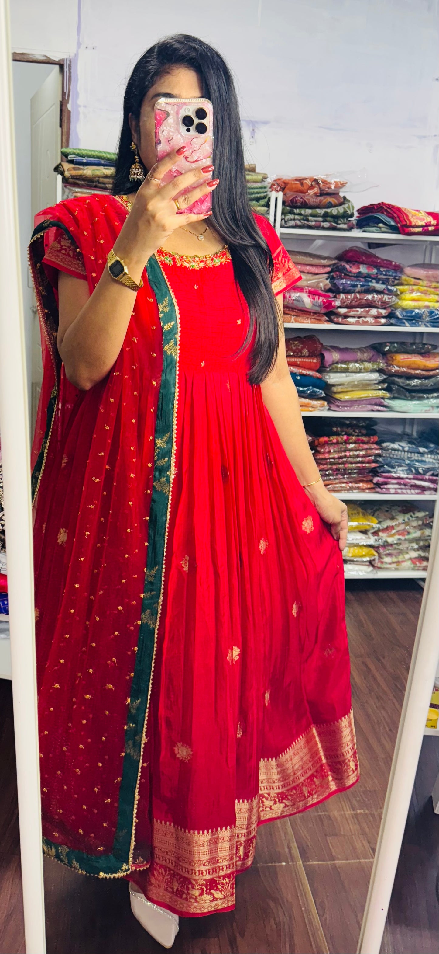 Russian silk Anarkali-SRA016