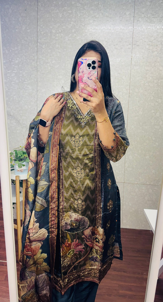Kalamkari suit-SRS056C