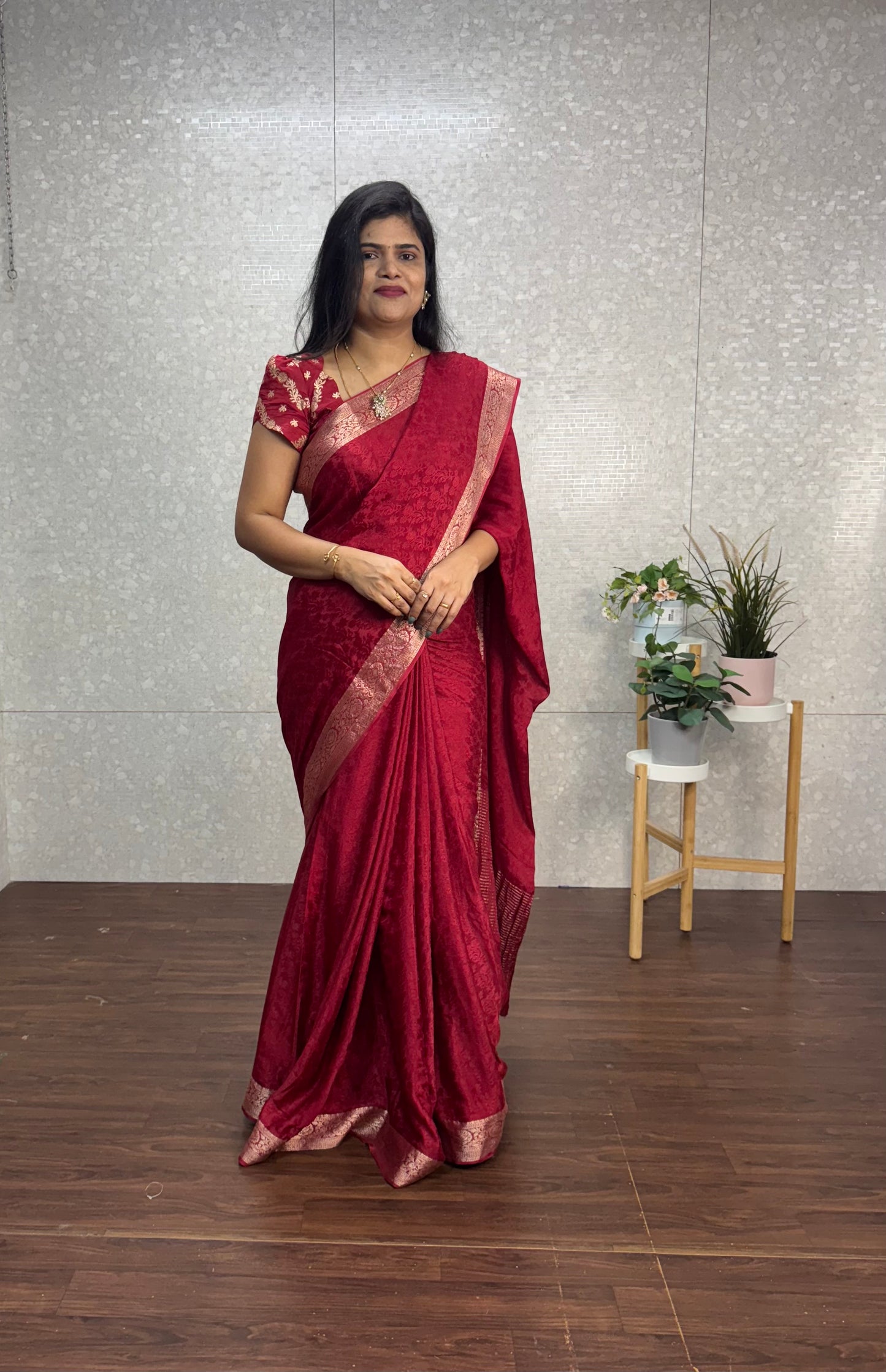 Pure Chinnon jacquard saree-SR1108A