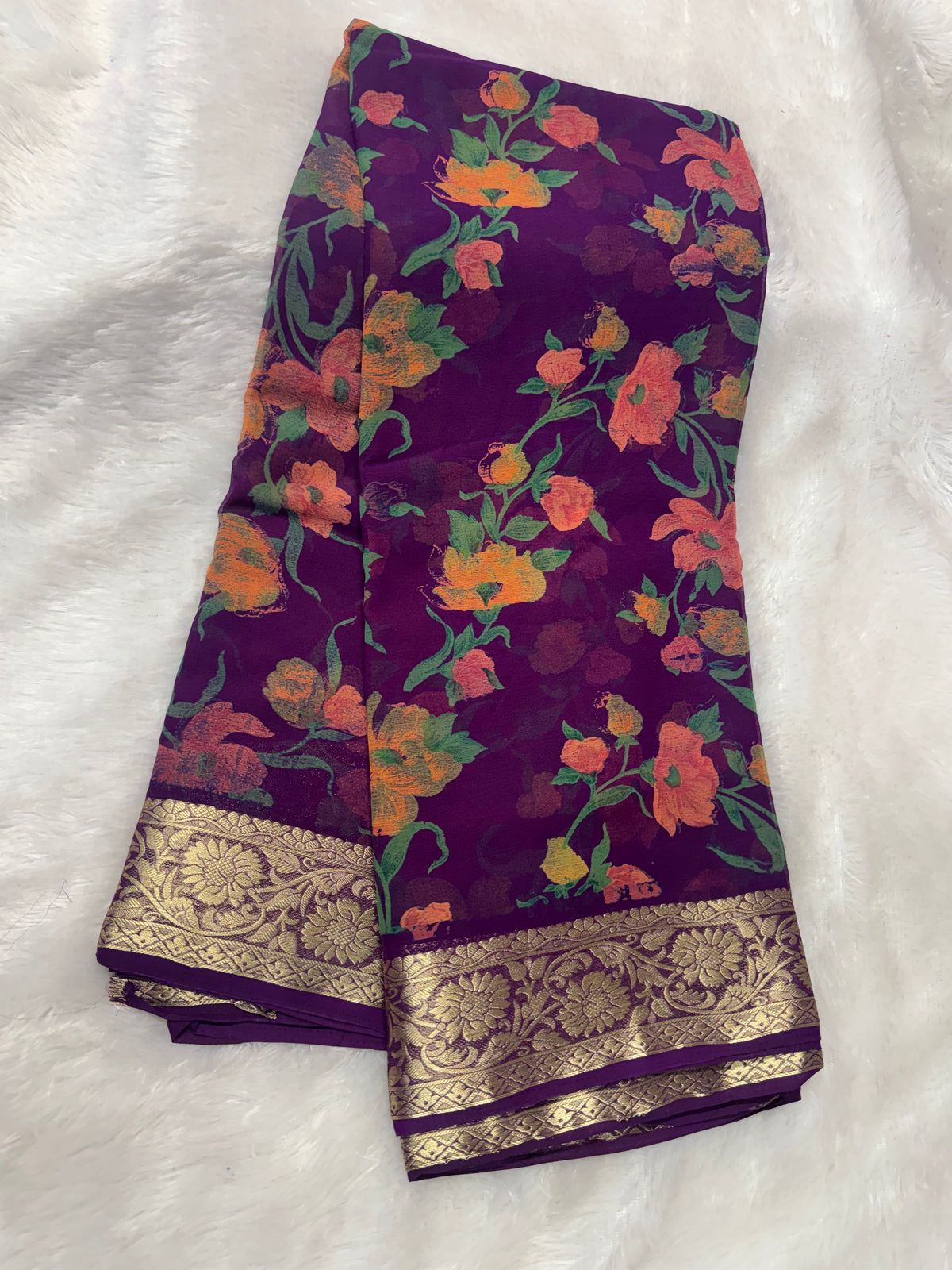 Chiffon floral saree-SR1343F