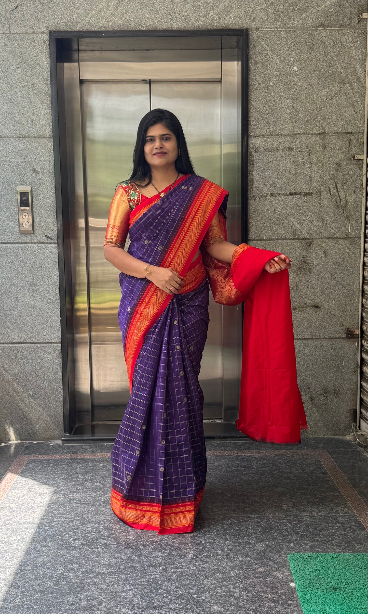 Narayanpet pattu checks saree-SR1248O