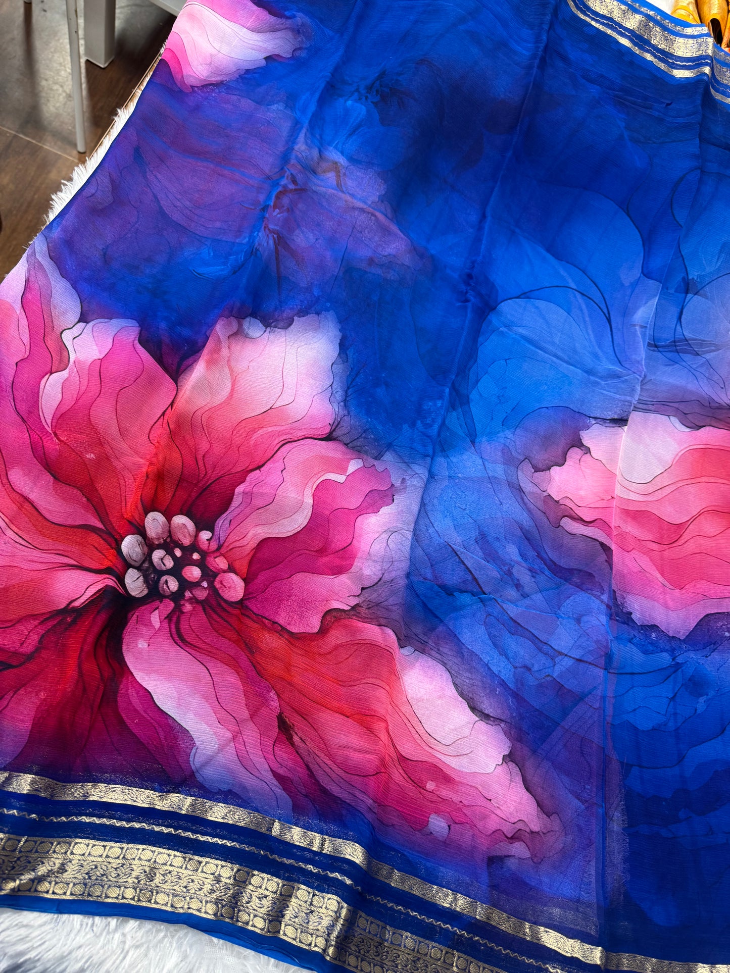 Pure chiffon digital print saree-SR1150D