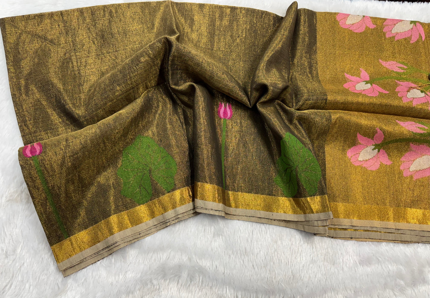 Linen tissue Jamdhani saree-SR1204I