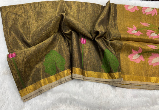 Linen tissue Jamdhani saree-SR1204I