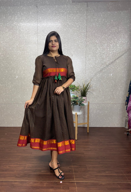 Narayanpet checks frock -SRF1048D