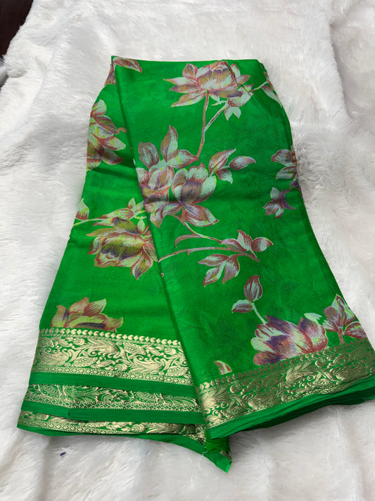 Soft chinnon Digital print saree-SR1255D