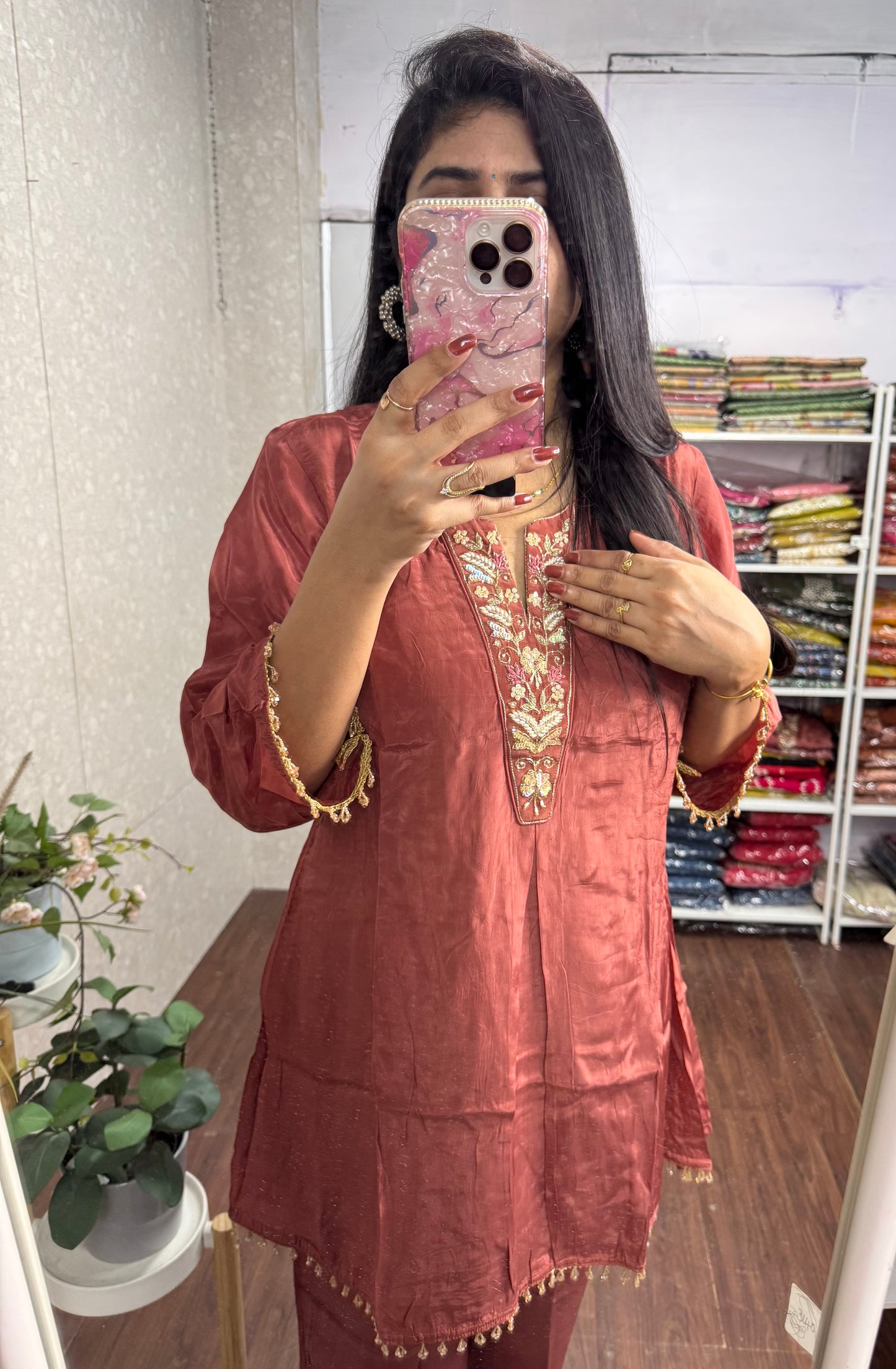 Pure crepe silk cord set-SRS020