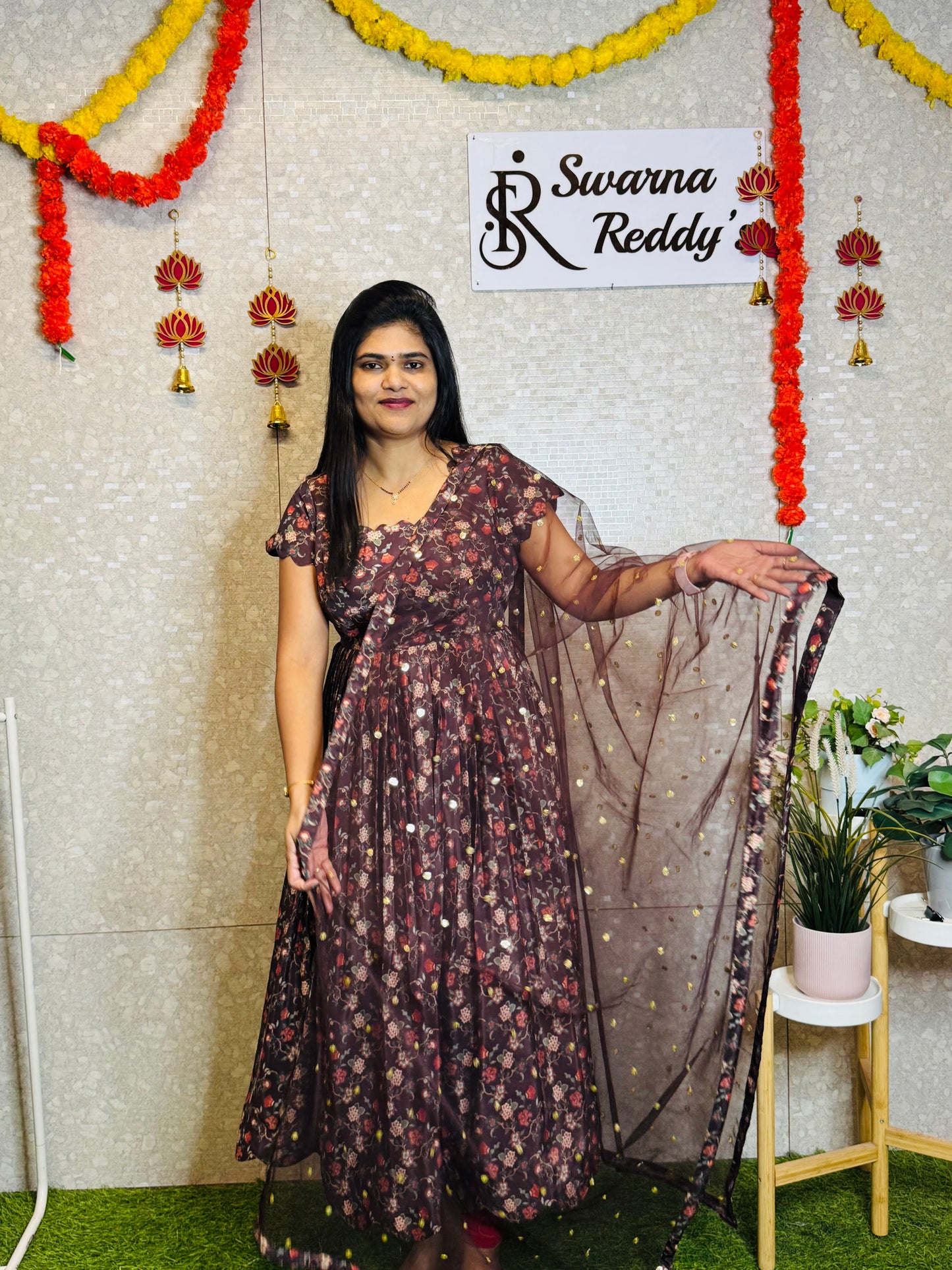 Crepe Silk Anarkali-SRA1001D