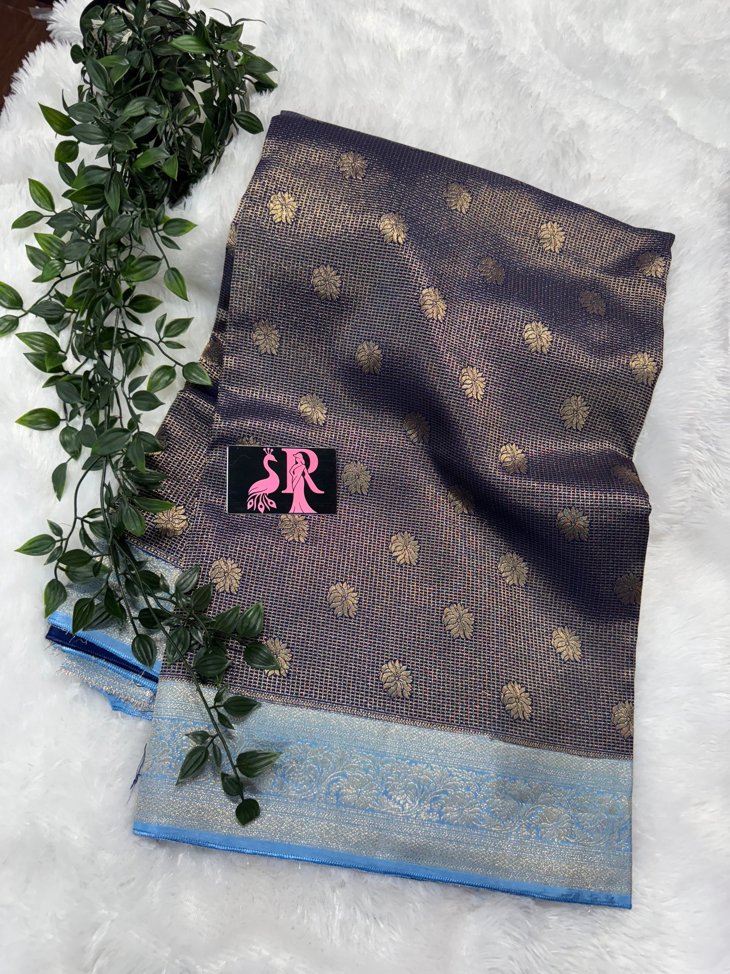 Vintage zari checks-SR1079H