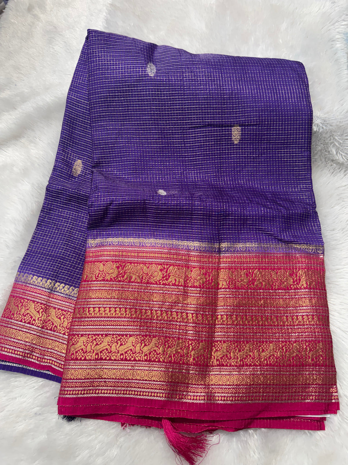 Vintage checks saree-SR1306K