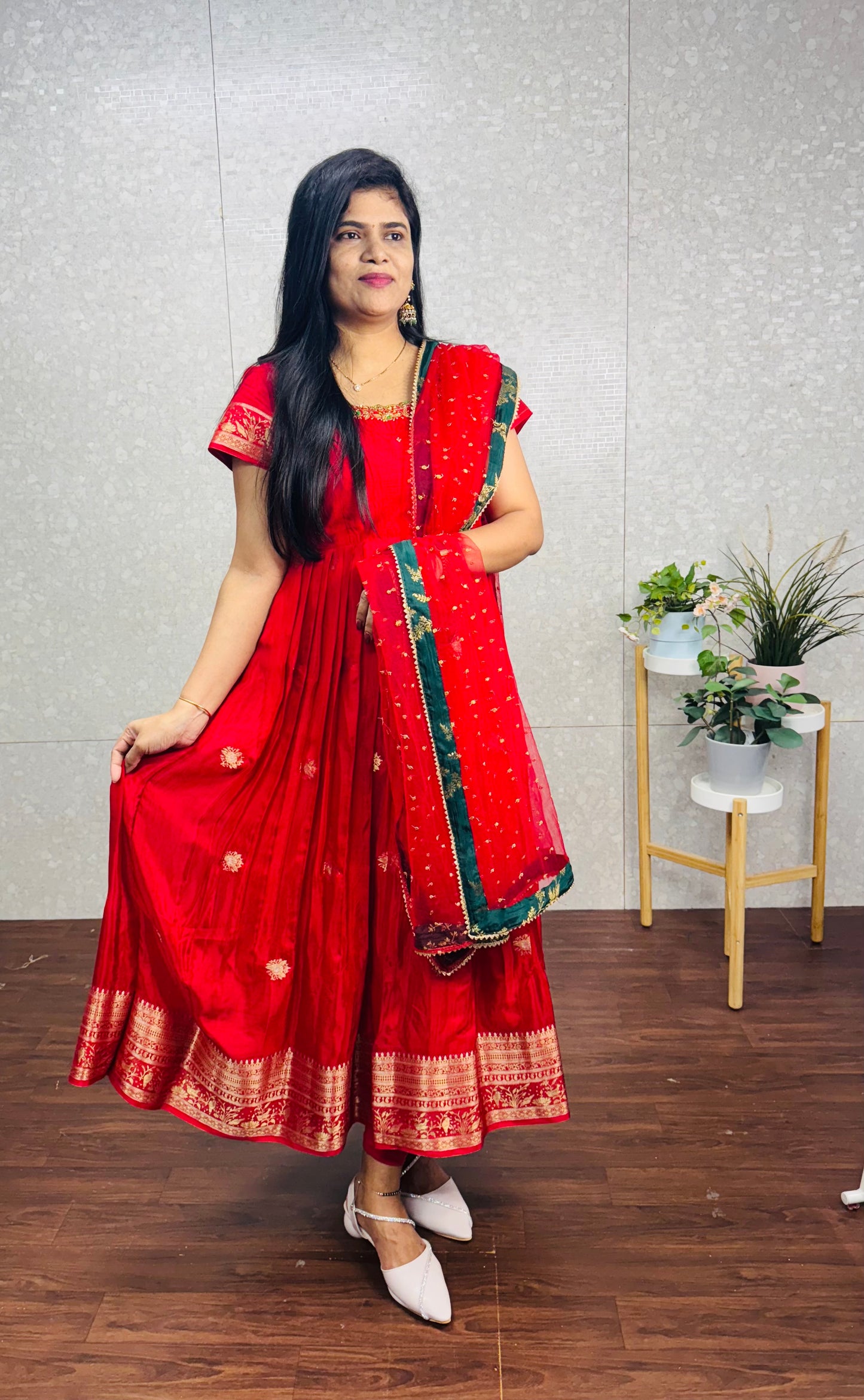 Russian silk Anarkali-SRA016
