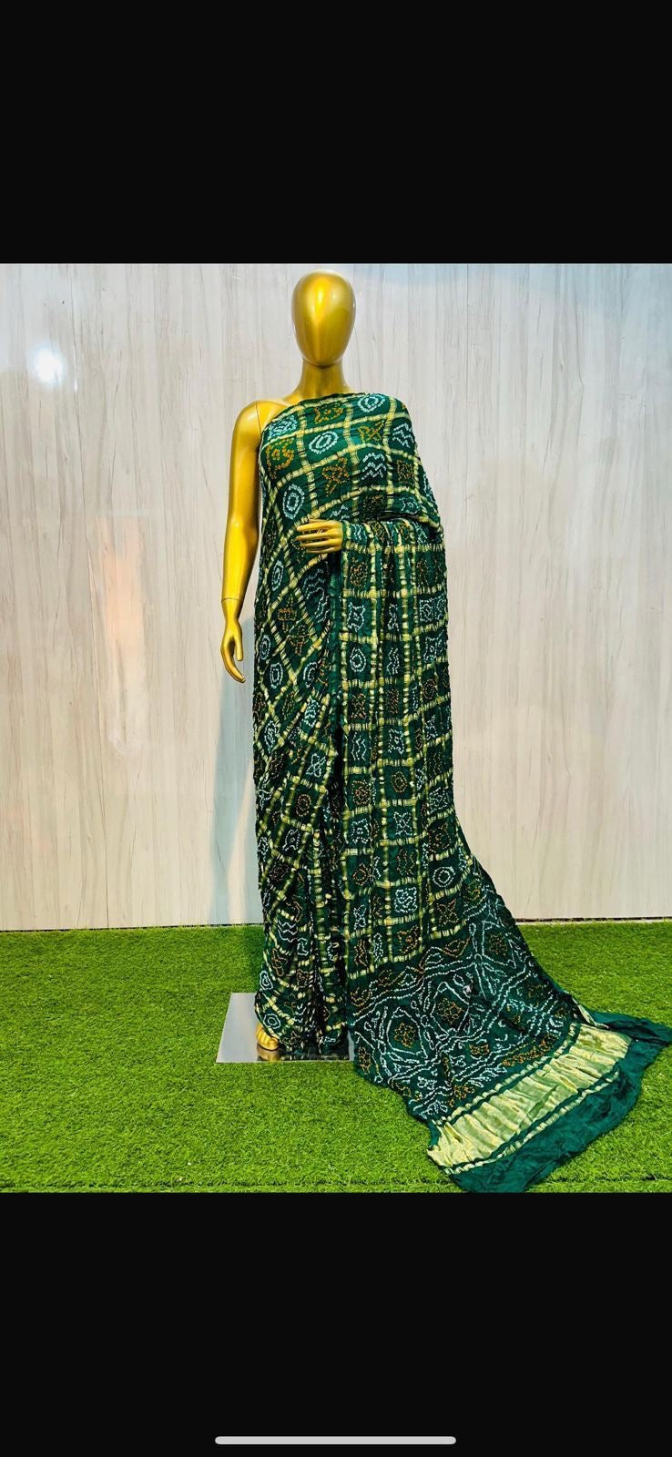Gharchola checks bandhej saree-SR1308