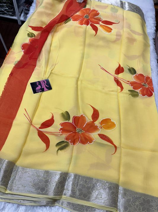 Pure chiffon handpainted -SR304